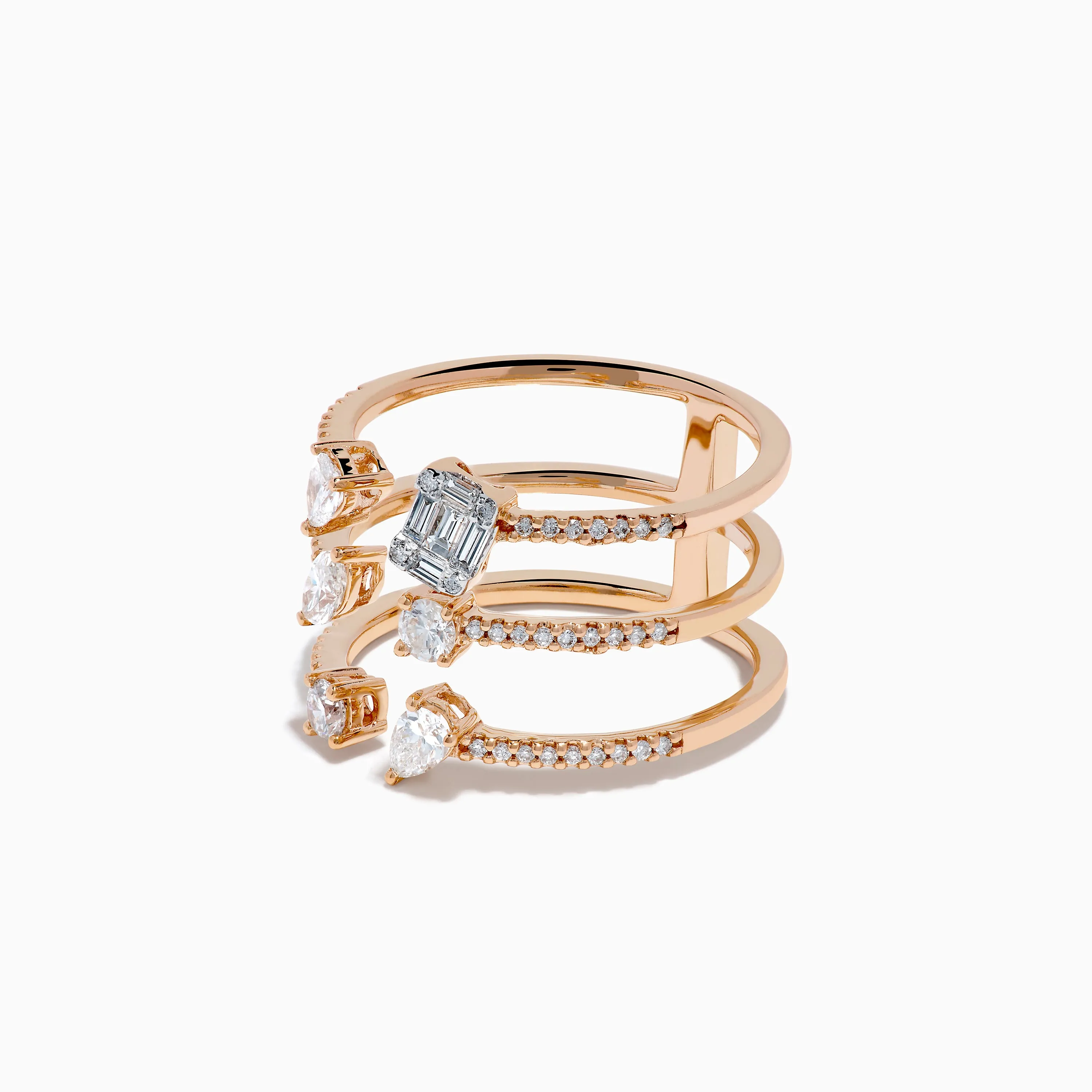 Pave Rose 14K Rose Gold Diamond Ring sold by Effy product image thumbnail 2