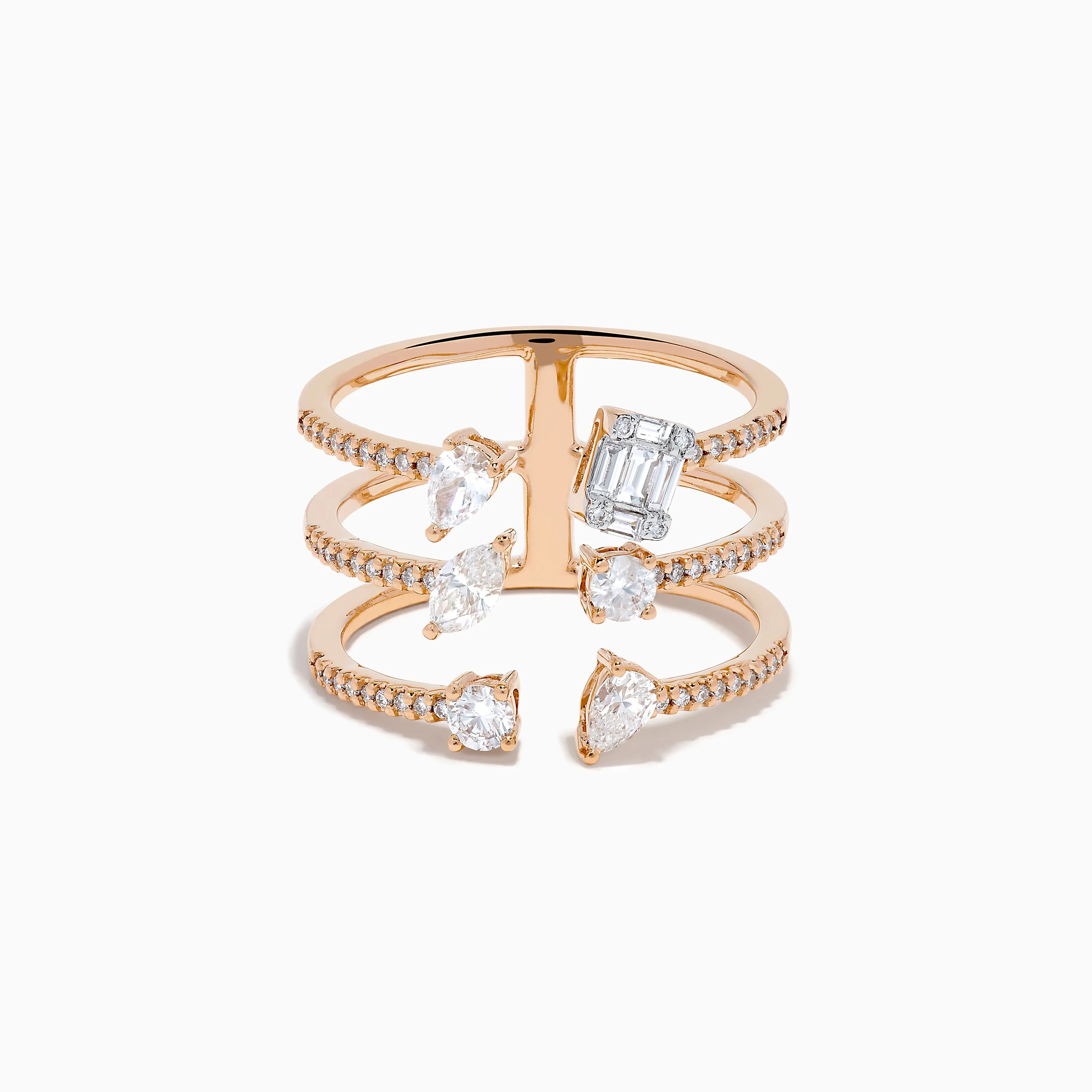 Pave Rose 14K Rose Gold Diamond Ring sold by Effy