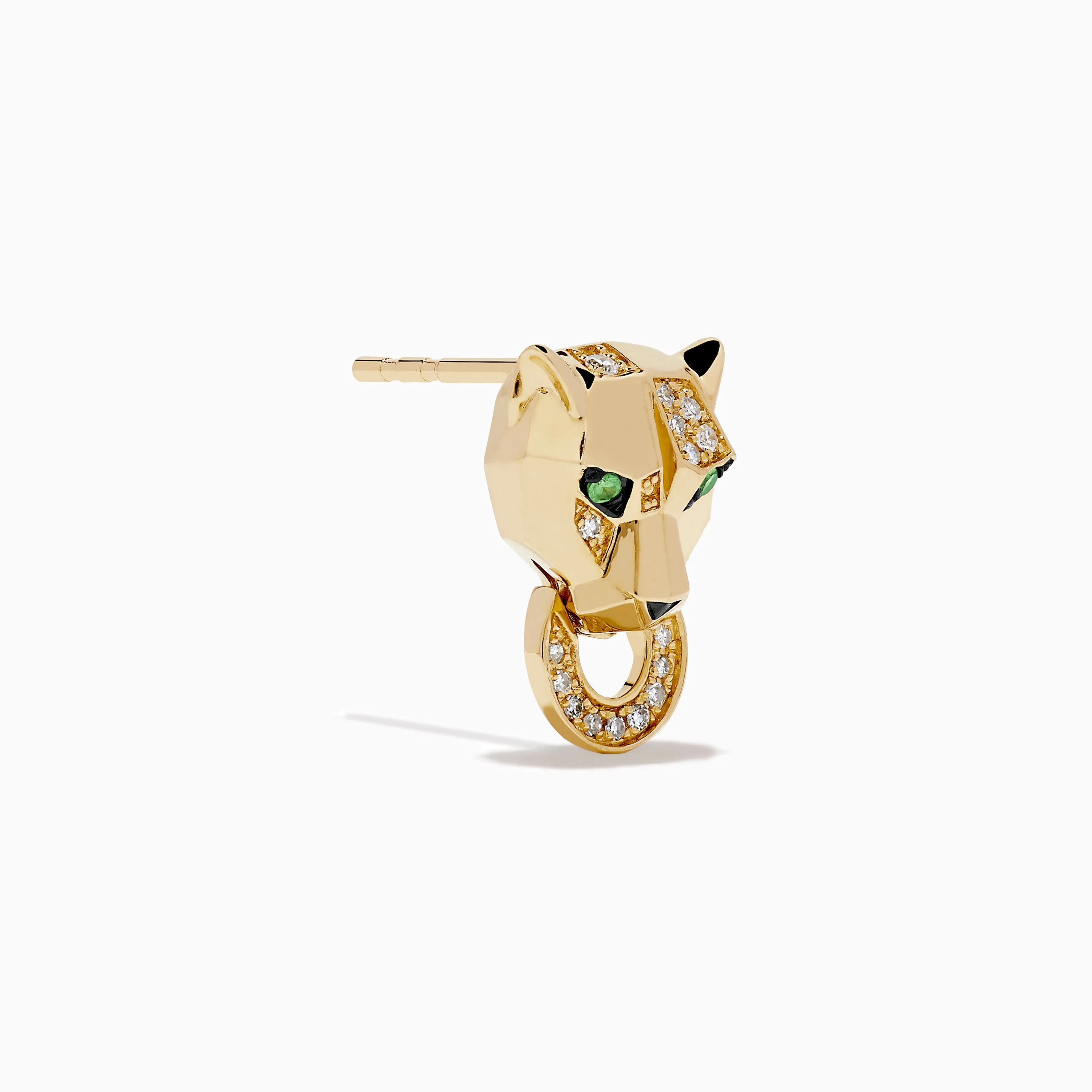 Signature 14K Yellow Gold Tsavorite and Diamond Panther Stud Earrings sold by Effy product image thumbnail 3