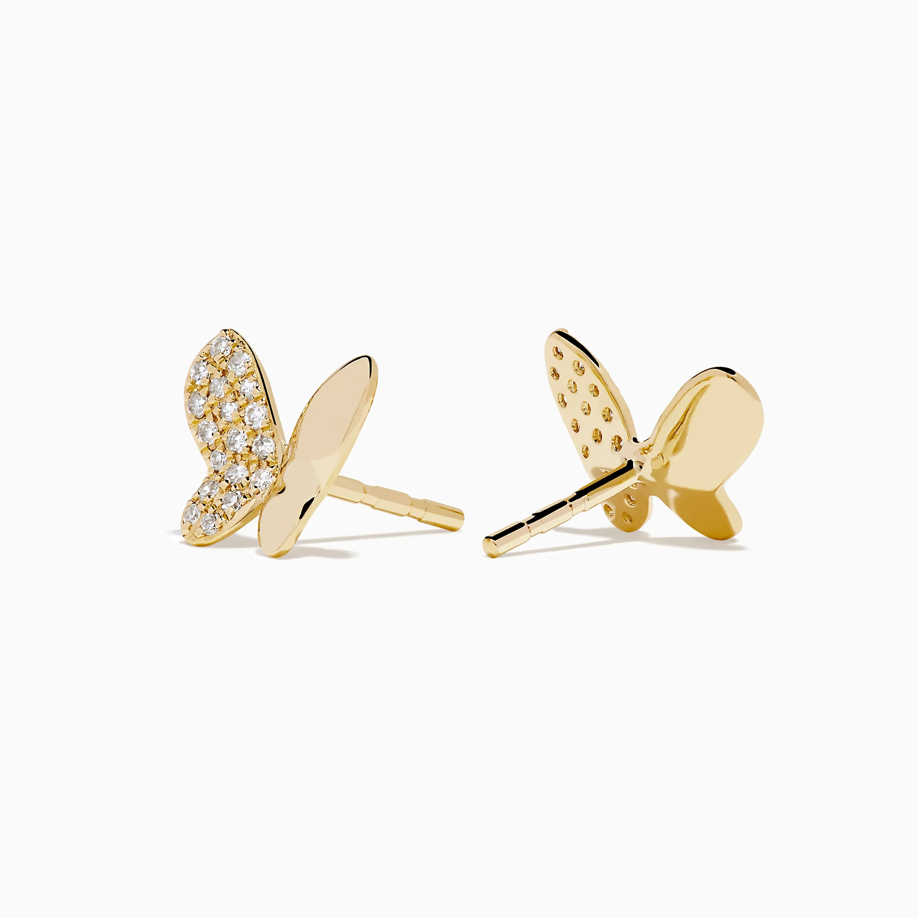 Novelty 14K Yellow Gold Diamond Butterfly Stud Earrings sold by Effy product image thumbnail 2