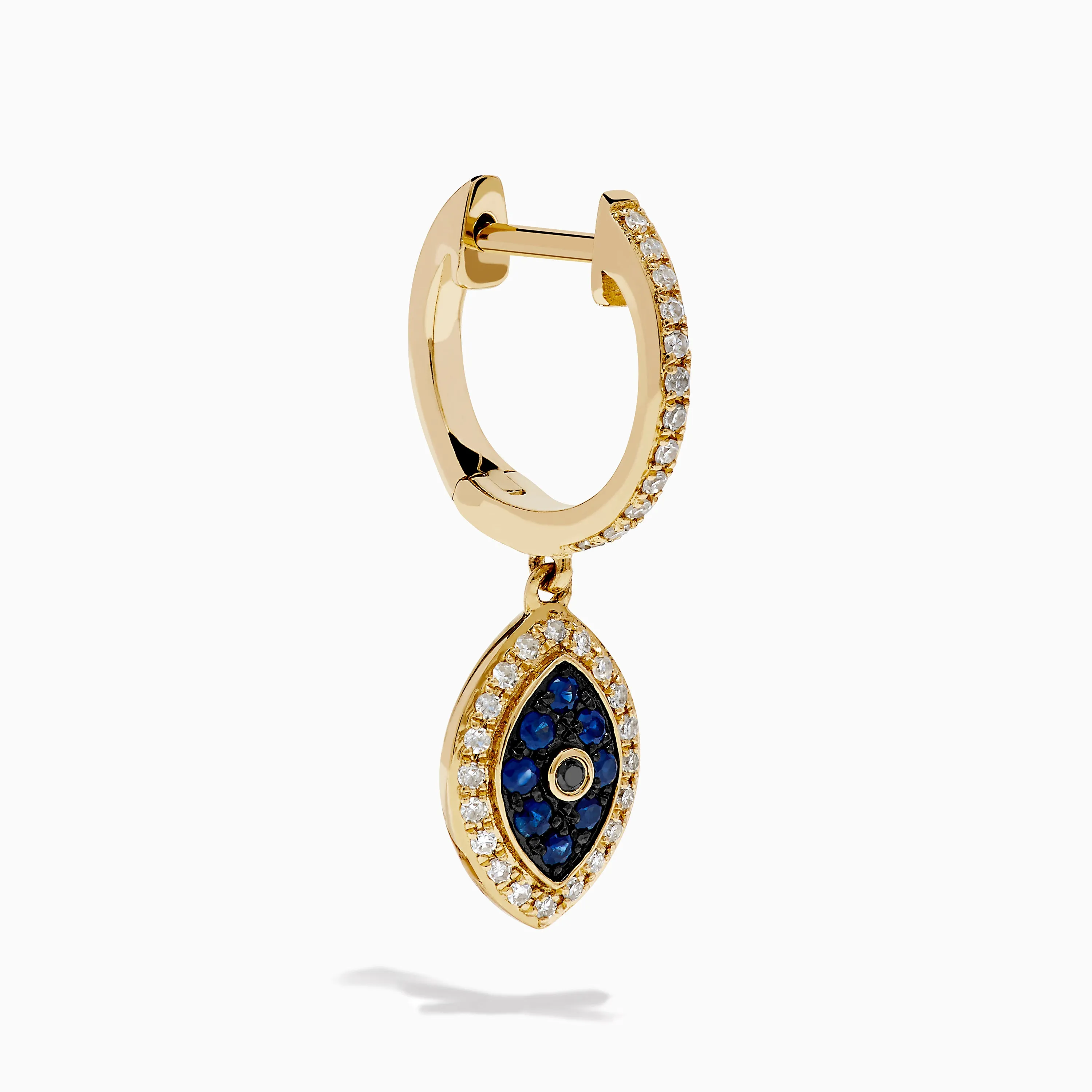 14K Yellow Gold Blue Sapphire, White and Black Diamond Evil Eye Earrings sold by Effy product image thumbnail 3