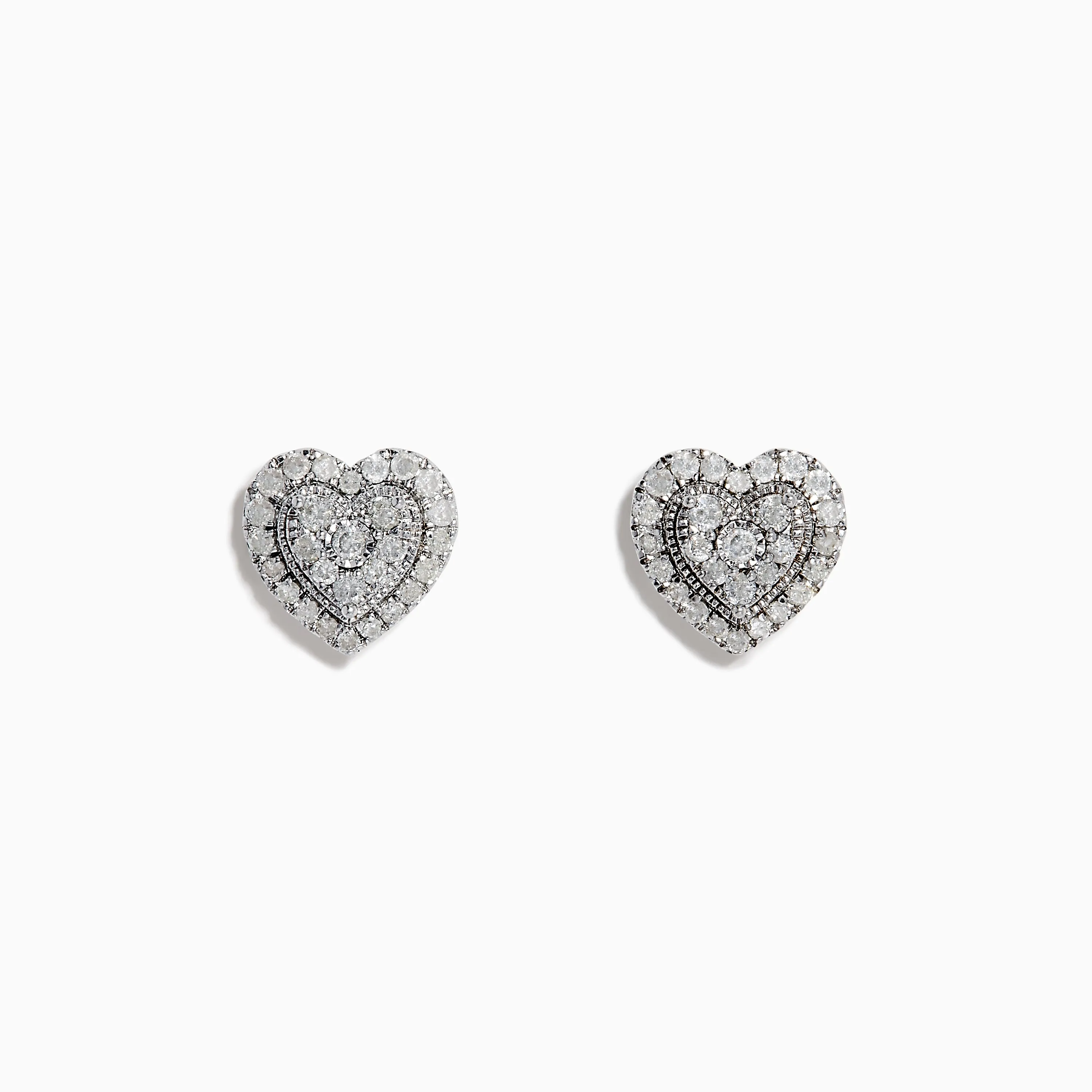 925 Sterling Silver Diamond Heart Earrings sold by Effy