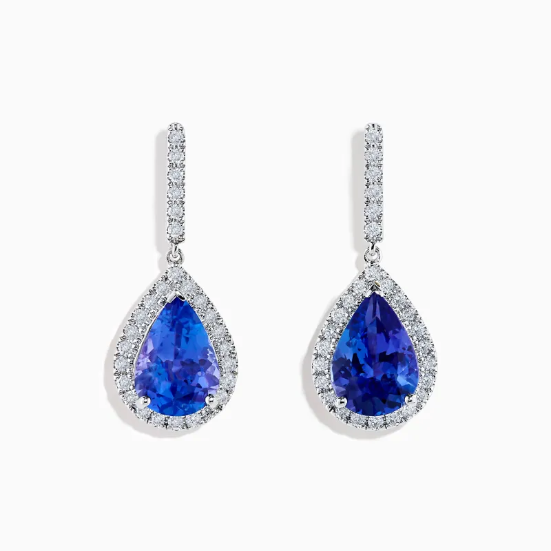 Nahla 14K White Gold Tanzanite and Diamond Dangle Earrings sold by Effy