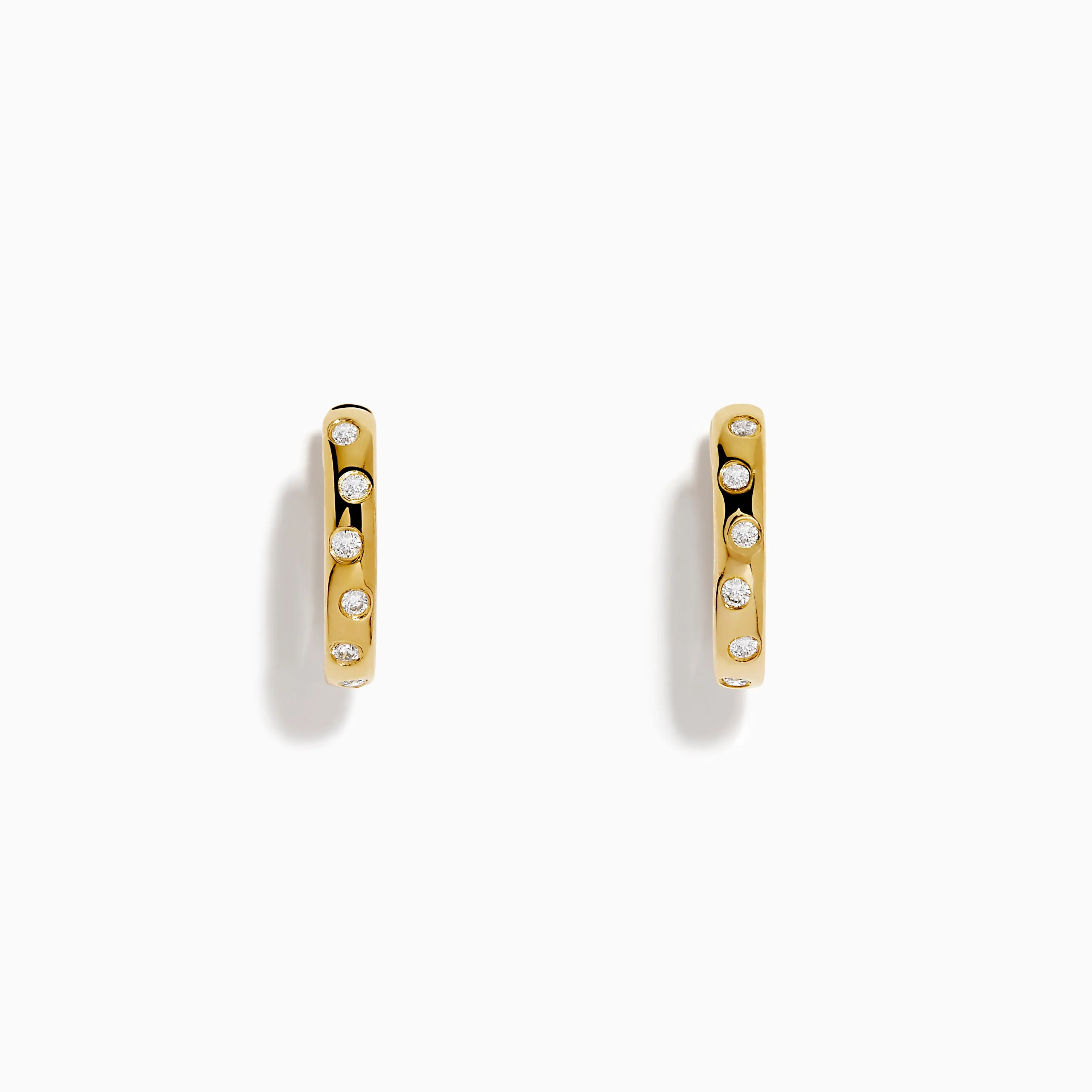 D'Oro 14K Yellow Gold Diamond Huggie Earrings sold by Effy
