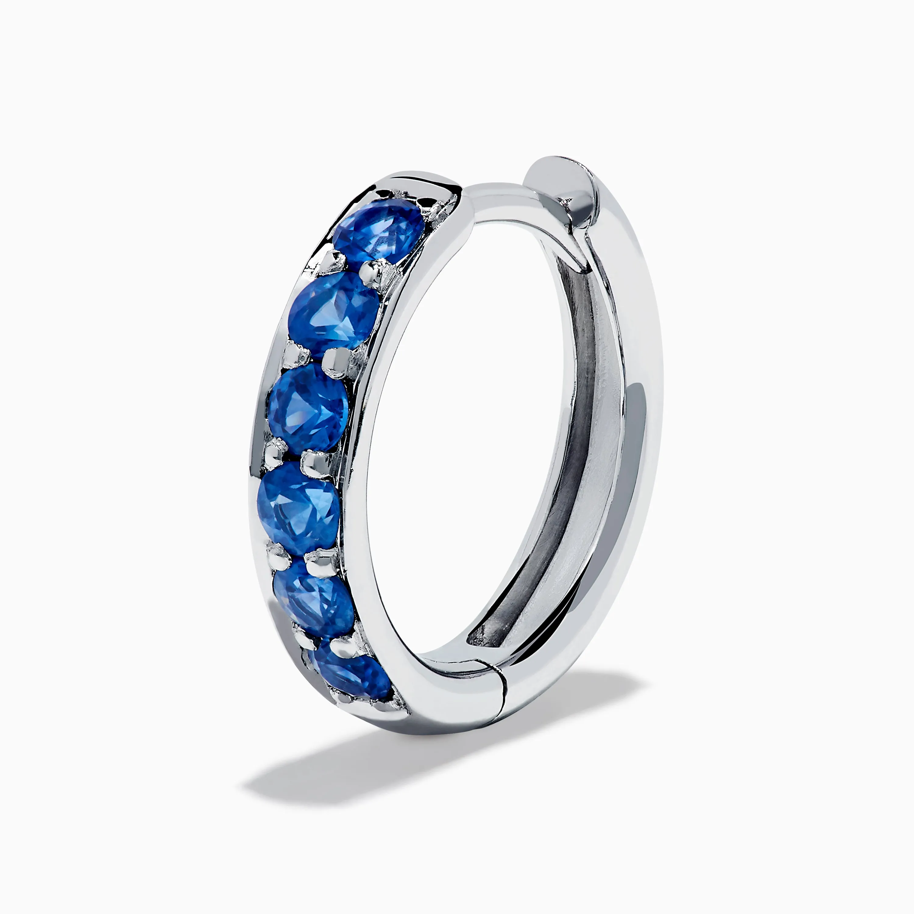 Royale Bleu 14K White Gold Sapphire Huggie Earrings sold by Effy product image thumbnail 2