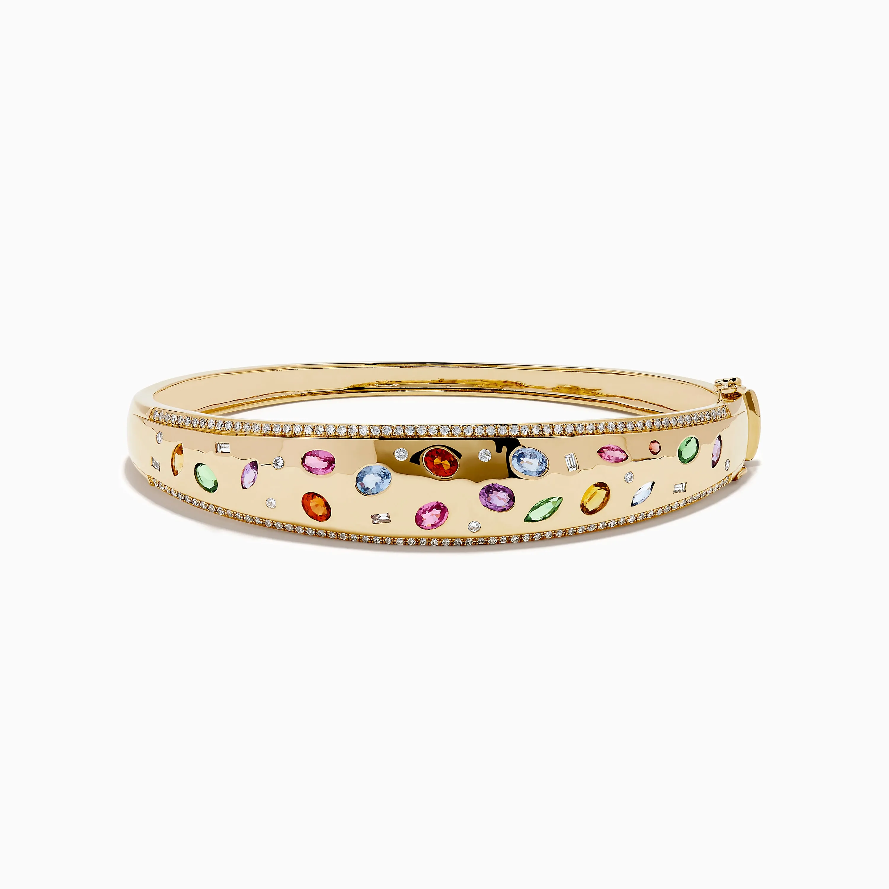 Watercolors 14K Yellow Gold Multi Sapphire Diamond Bangle sold by Effy