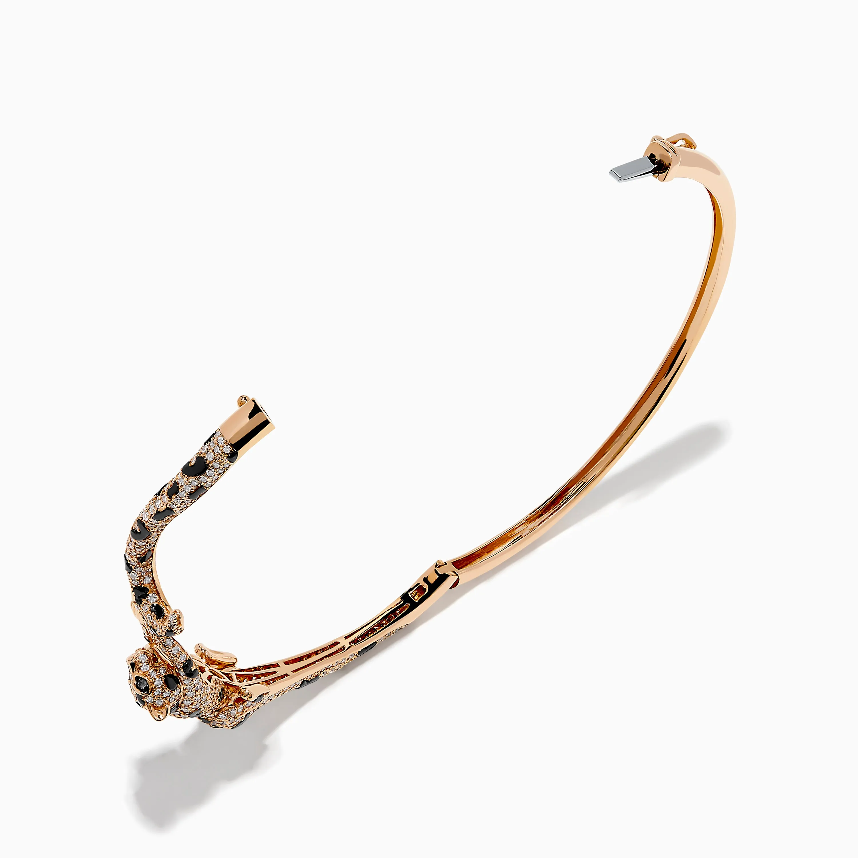 Signature 14K Rose Gold Diamond and Emerald Panther Bangle sold by Effy product image thumbnail 2
