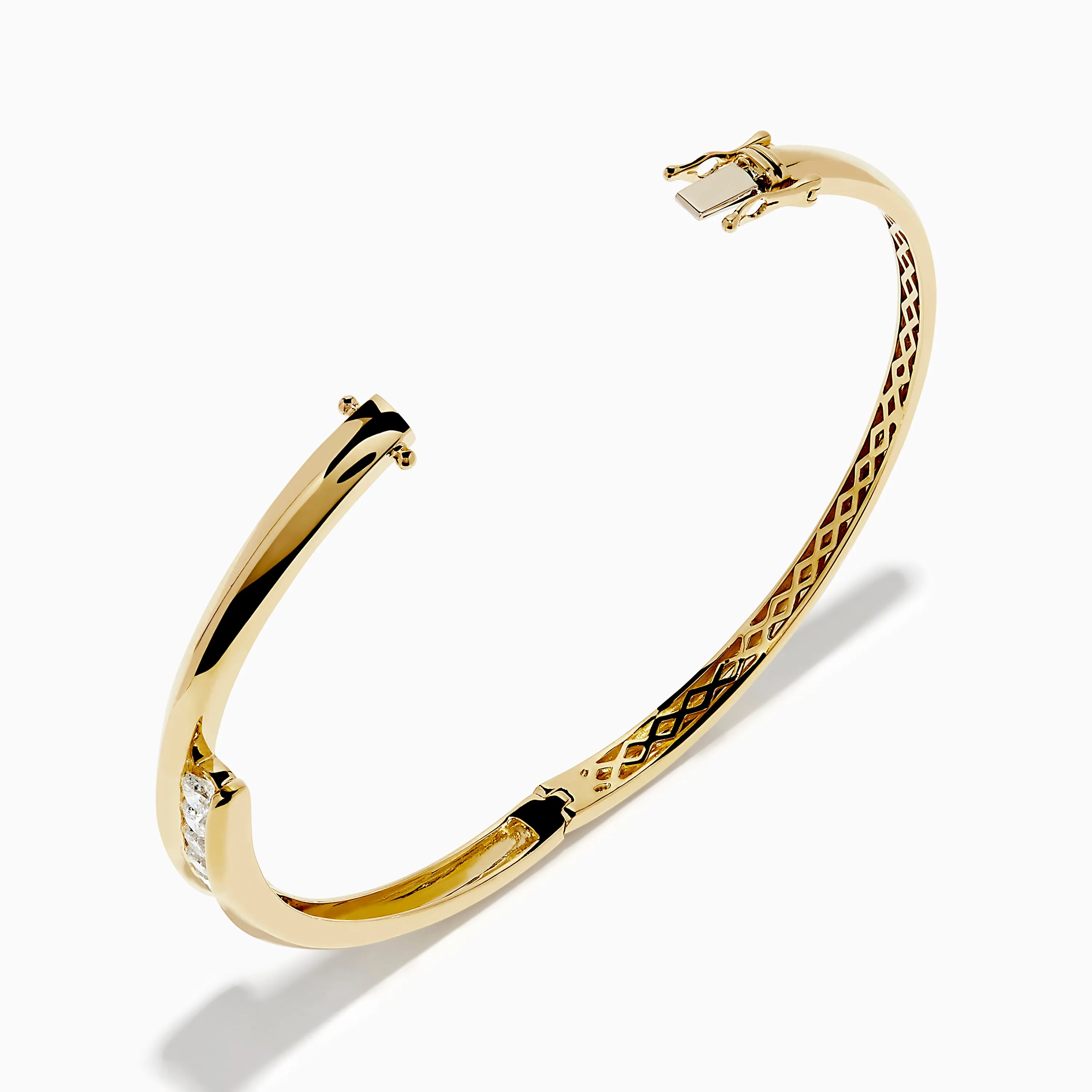 D'Oro 14K Yellow Gold Channel Set Diamond Bangle sold by Effy product image thumbnail 2
