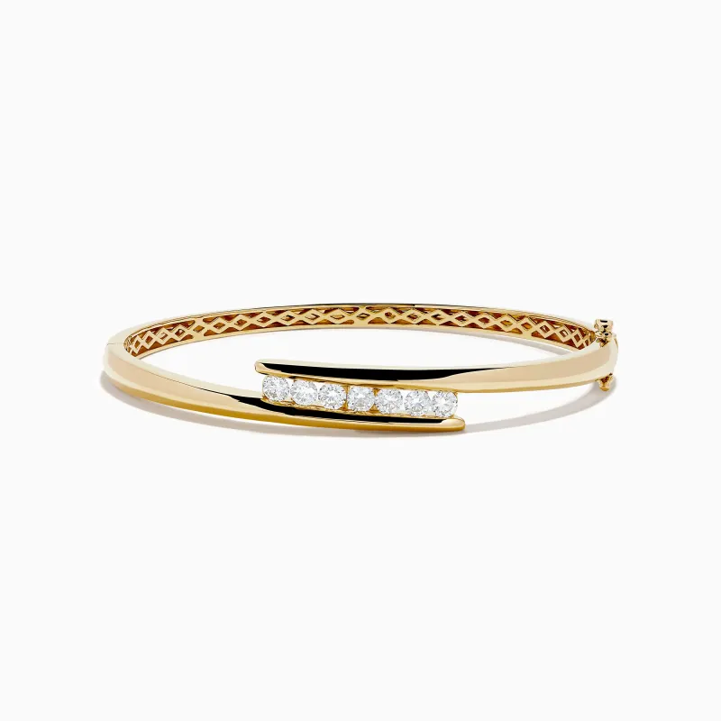 D'Oro 14K Yellow Gold Channel Set Diamond Bangle sold by Effy