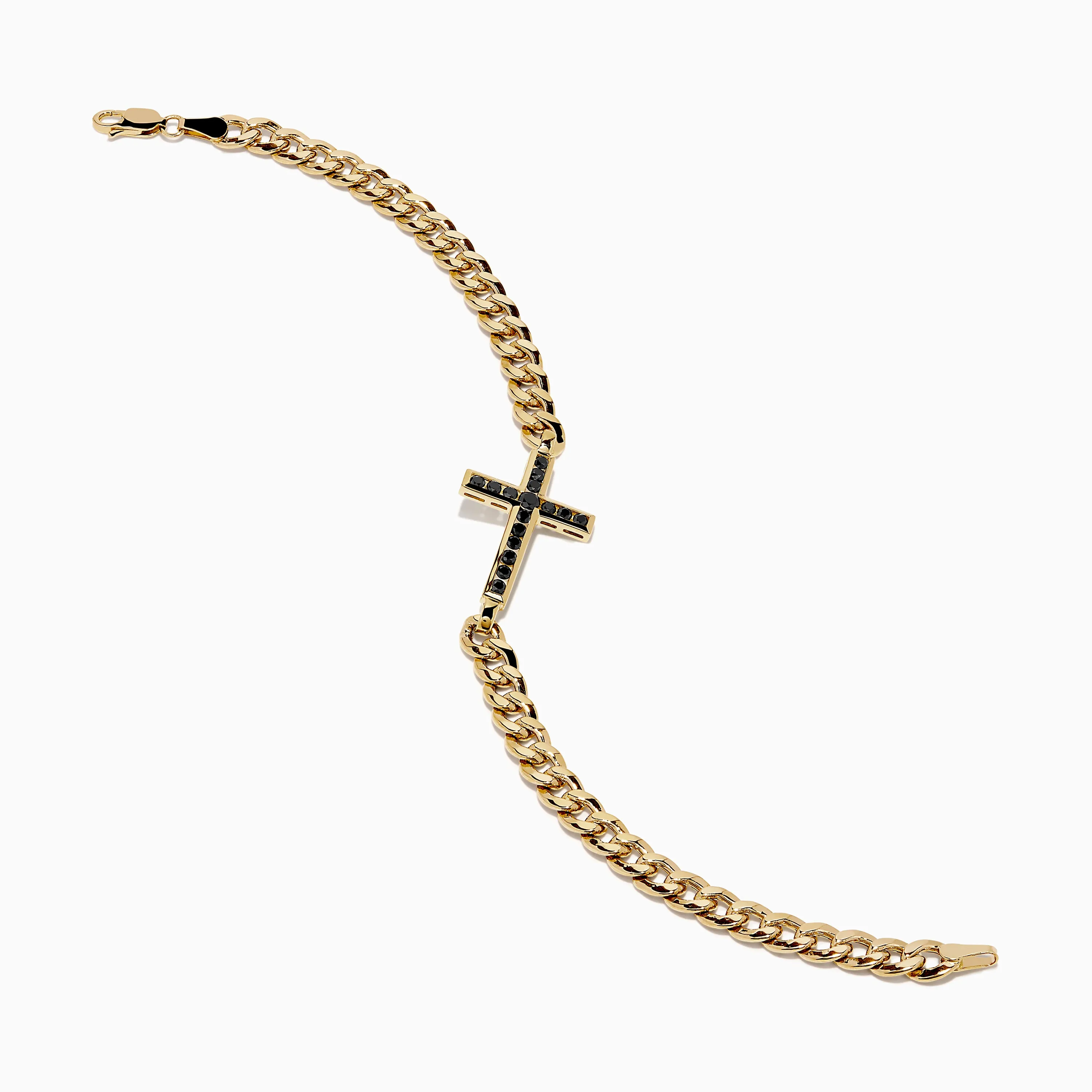 Men's 14K Yellow Gold Black Diamond Cross Bracelet sold by Effy product image thumbnail 2