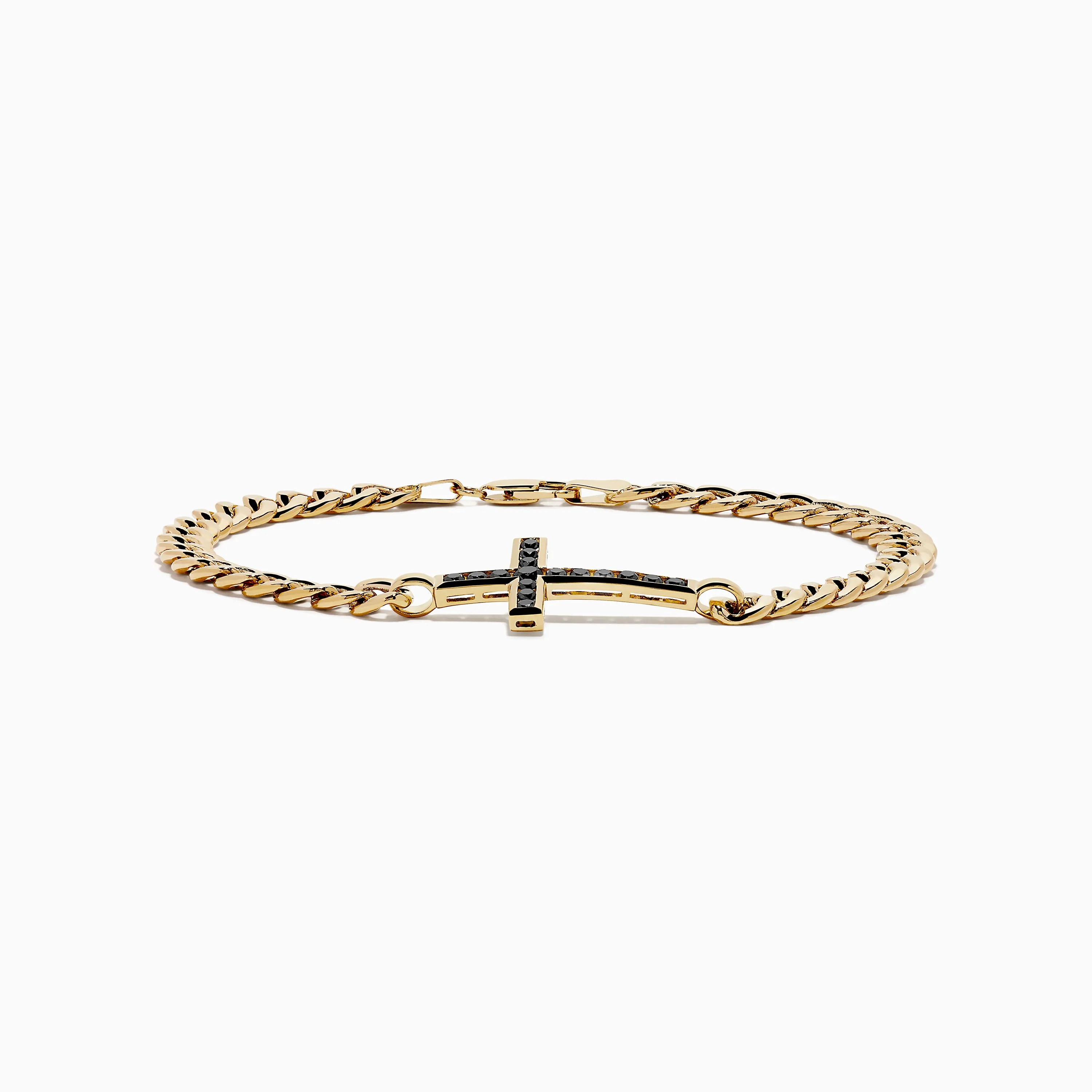 Men's 14K Yellow Gold Black Diamond Cross Bracelet sold by Effy product image thumbnail 3