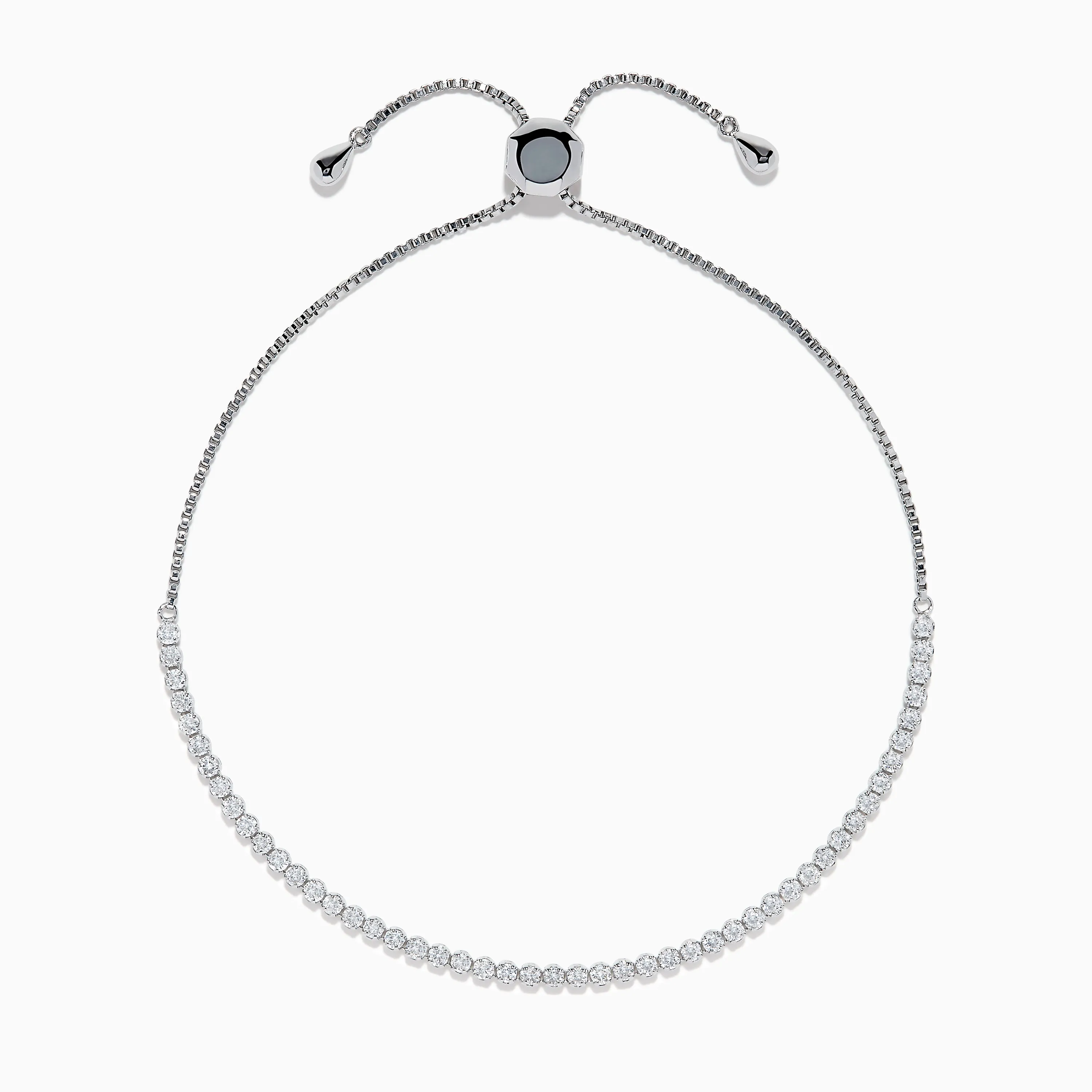 14K White Gold Pave Diamond Bolo Bracelet sold by Effy product image thumbnail 3