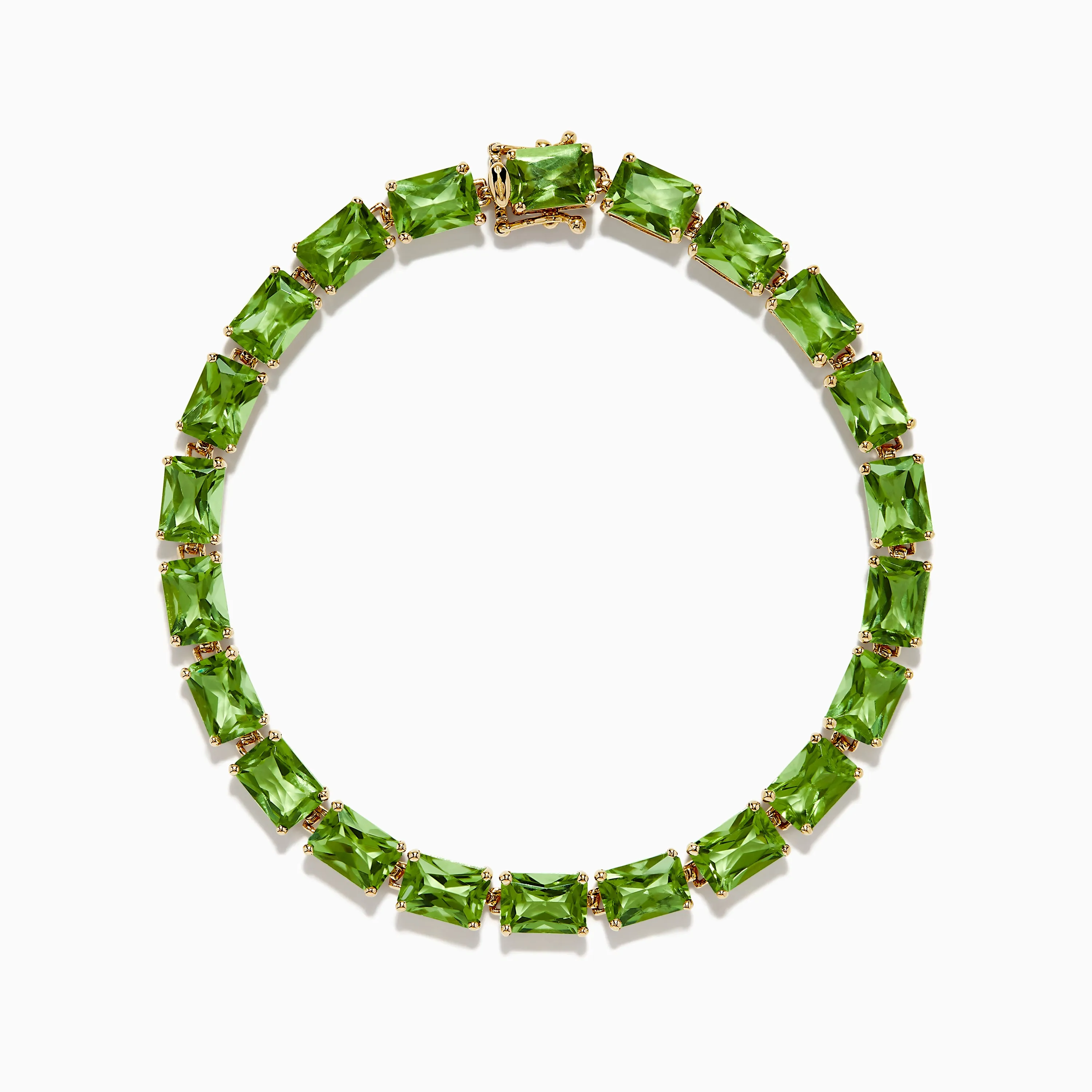 14K Yellow Gold Radiant Cut Peridot Tennis Bracelet sold by Effy product image thumbnail 3