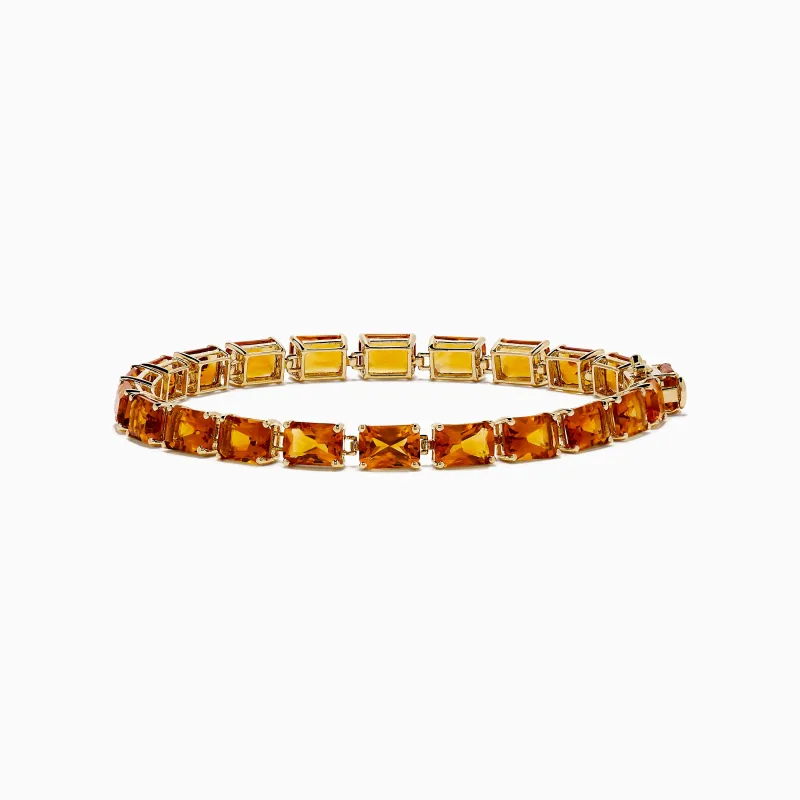 Sunset 14K Yellow Gold Radiant Cut Citrine Tennis Bracelet sold by Effy