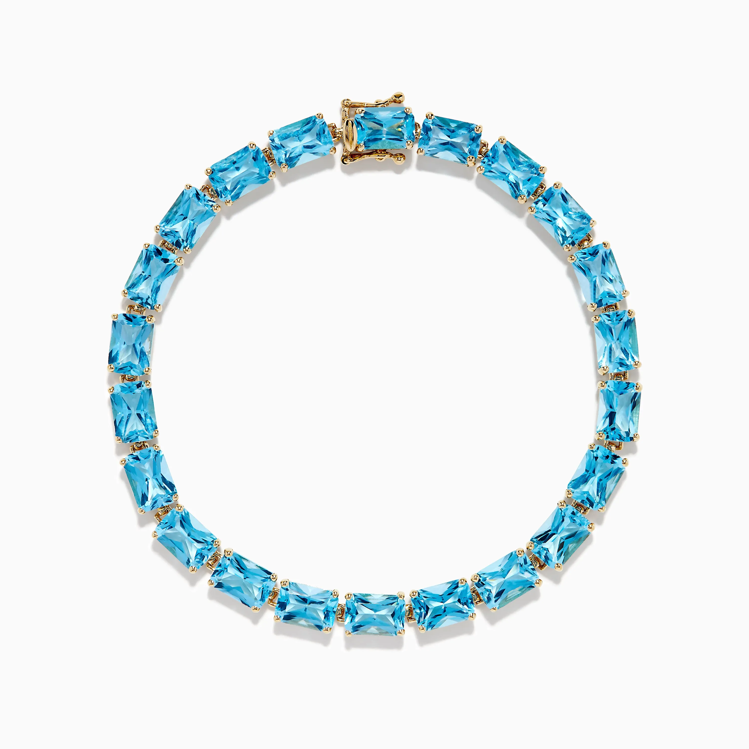Ocean Bleu 14K Yellow Gold Radiant Cut Blue Topaz Tennis Bracelet sold by Effy product image thumbnail 3