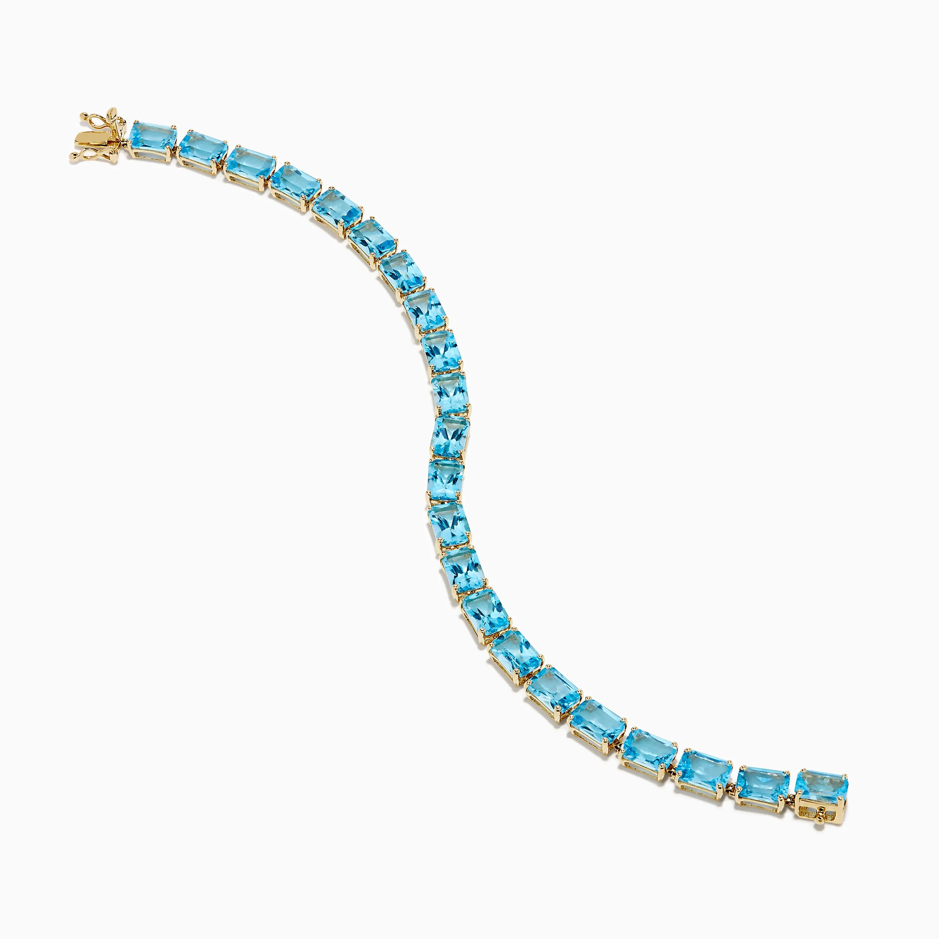 Ocean Bleu 14K Yellow Gold Radiant Cut Blue Topaz Tennis Bracelet sold by Effy product image thumbnail 2