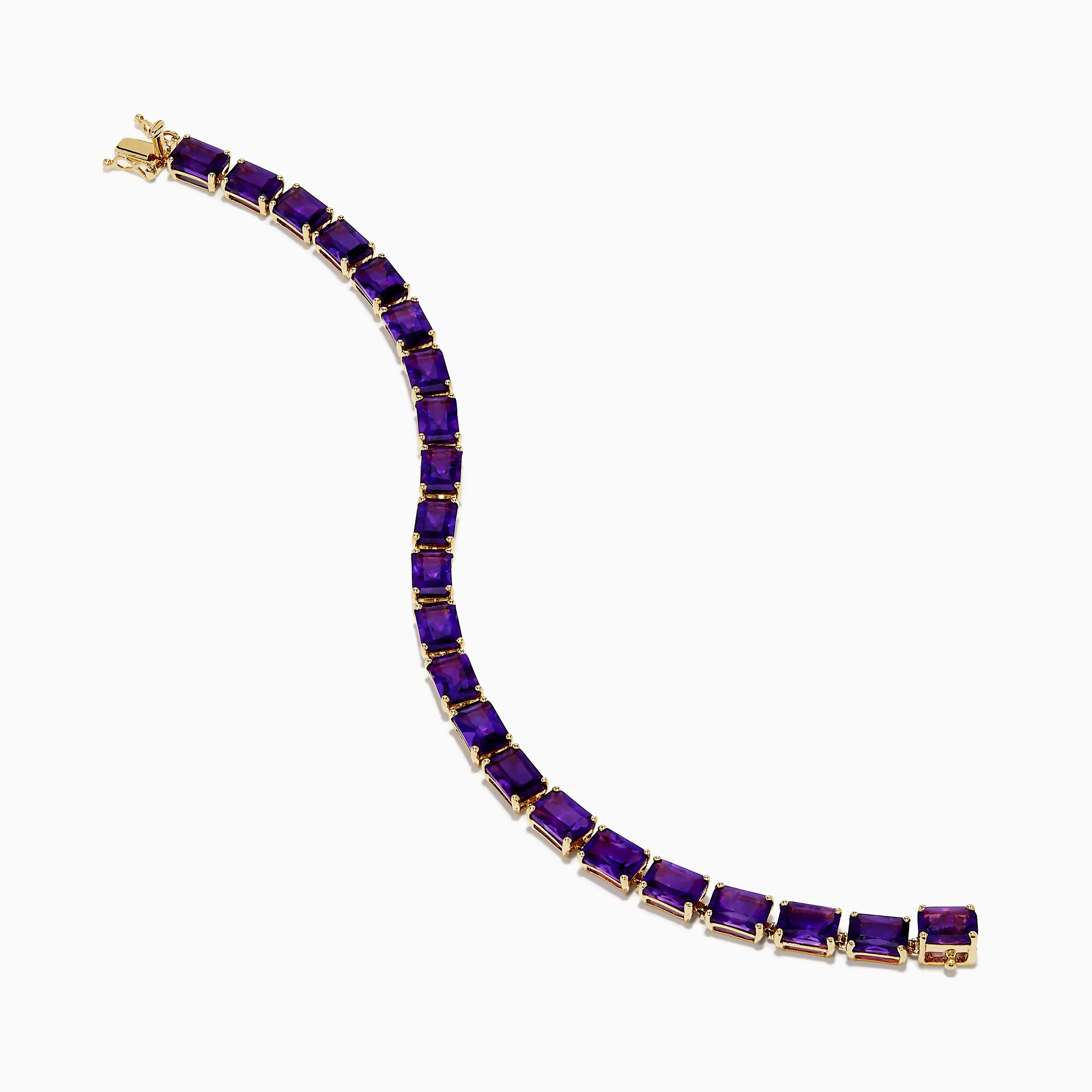 14K Yellow Gold Radiant Cut Amethyst Tennis Bracelet sold by Effy product image thumbnail 2