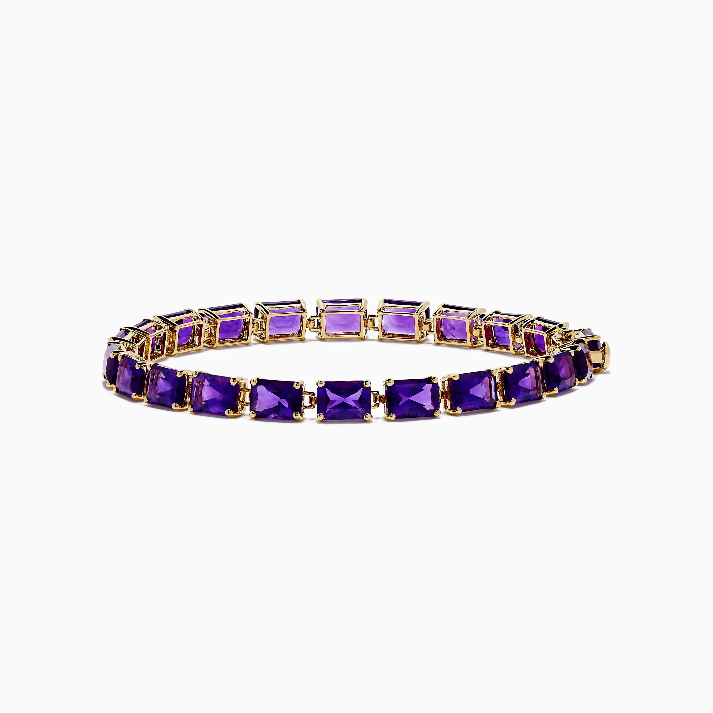 14K Yellow Gold Radiant Cut Amethyst Tennis Bracelet sold by Effy