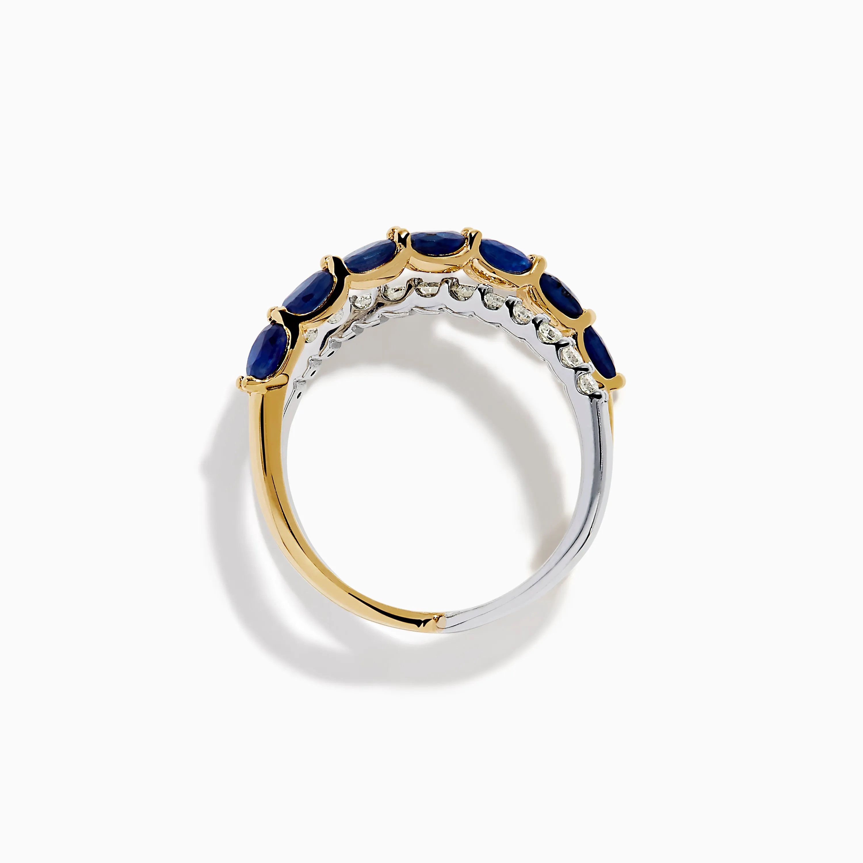 Royale Bleu 14K Two Tone Gold Sapphire and Diamond Criss Cross Ring sold by Effy product image thumbnail 3
