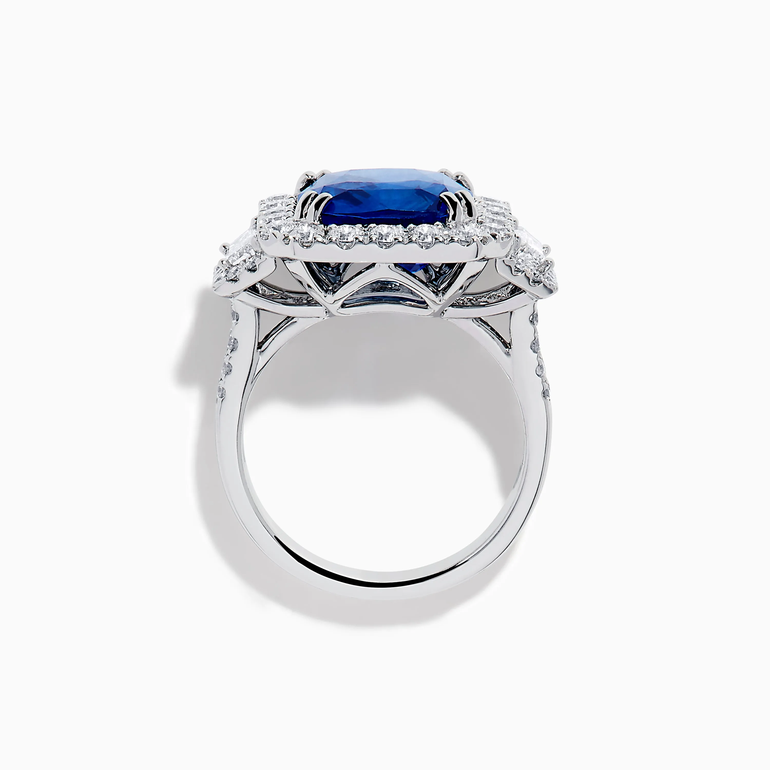 Royale Bleu 18K White Gold Blue Sapphire and Diamond Halo Ring sold by Effy product image thumbnail 3