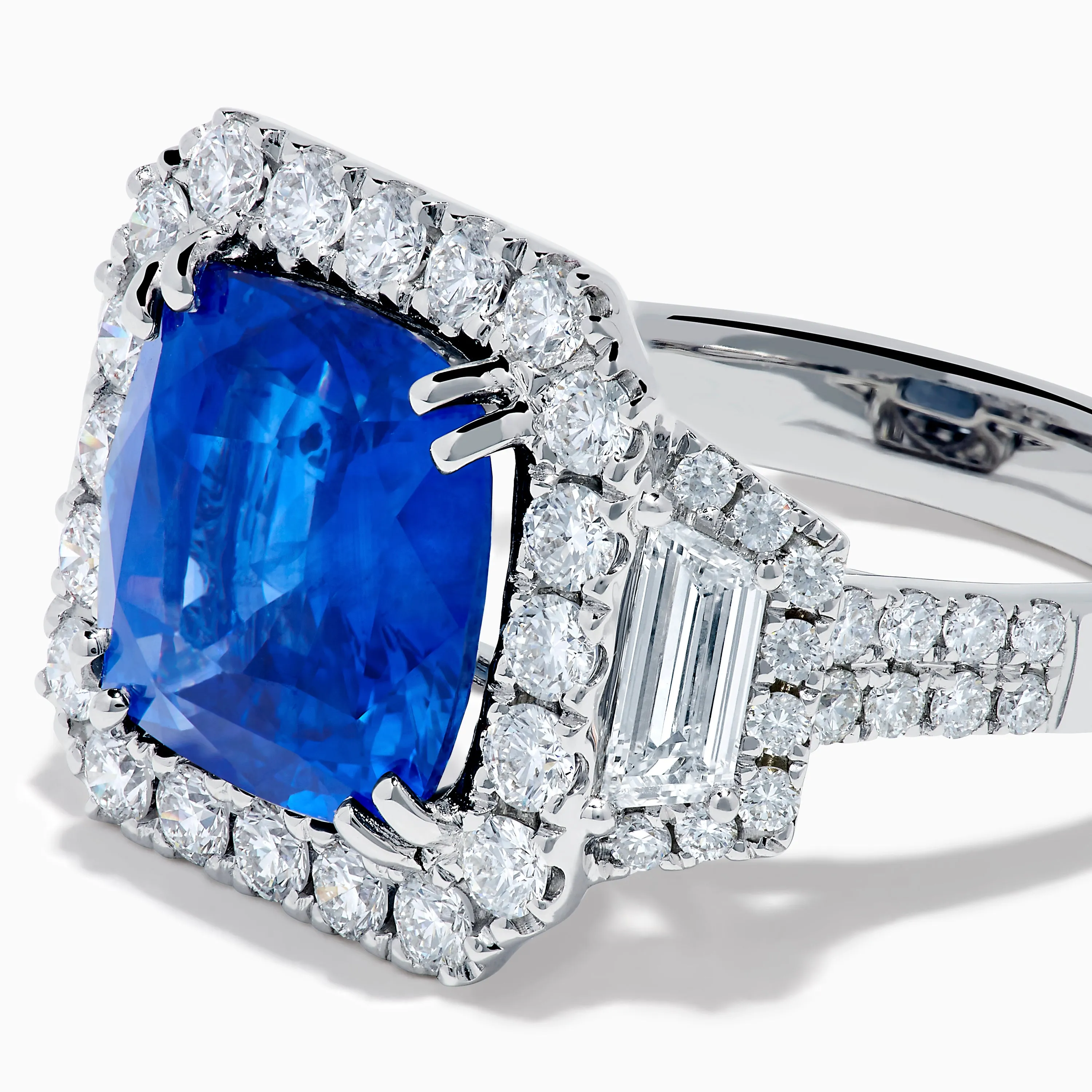 Royale Bleu 18K White Gold Blue Sapphire and Diamond Halo Ring sold by Effy product image thumbnail 2