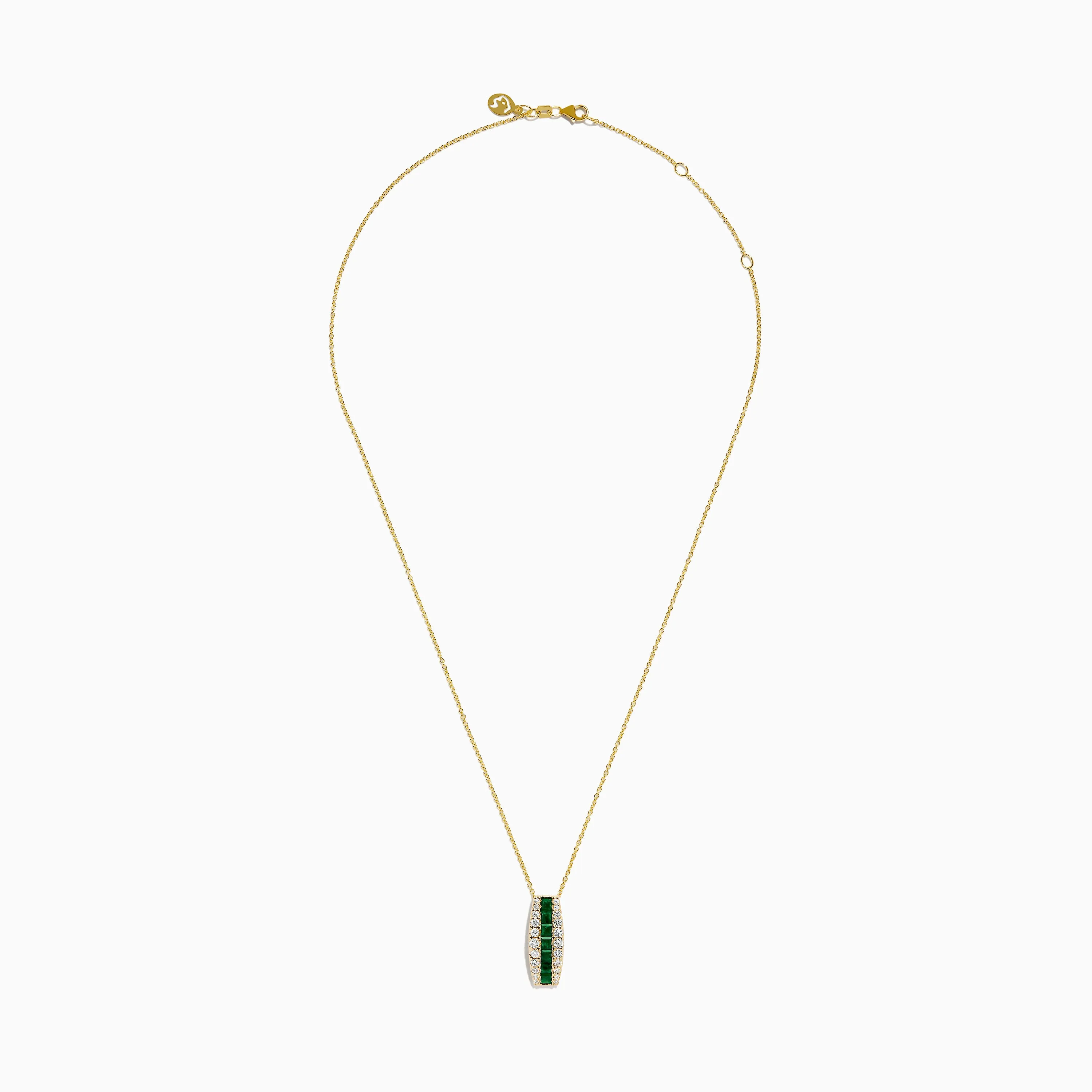 14K Yellow Gold Emerald and Diamond Pendant sold by Effy product image thumbnail 3