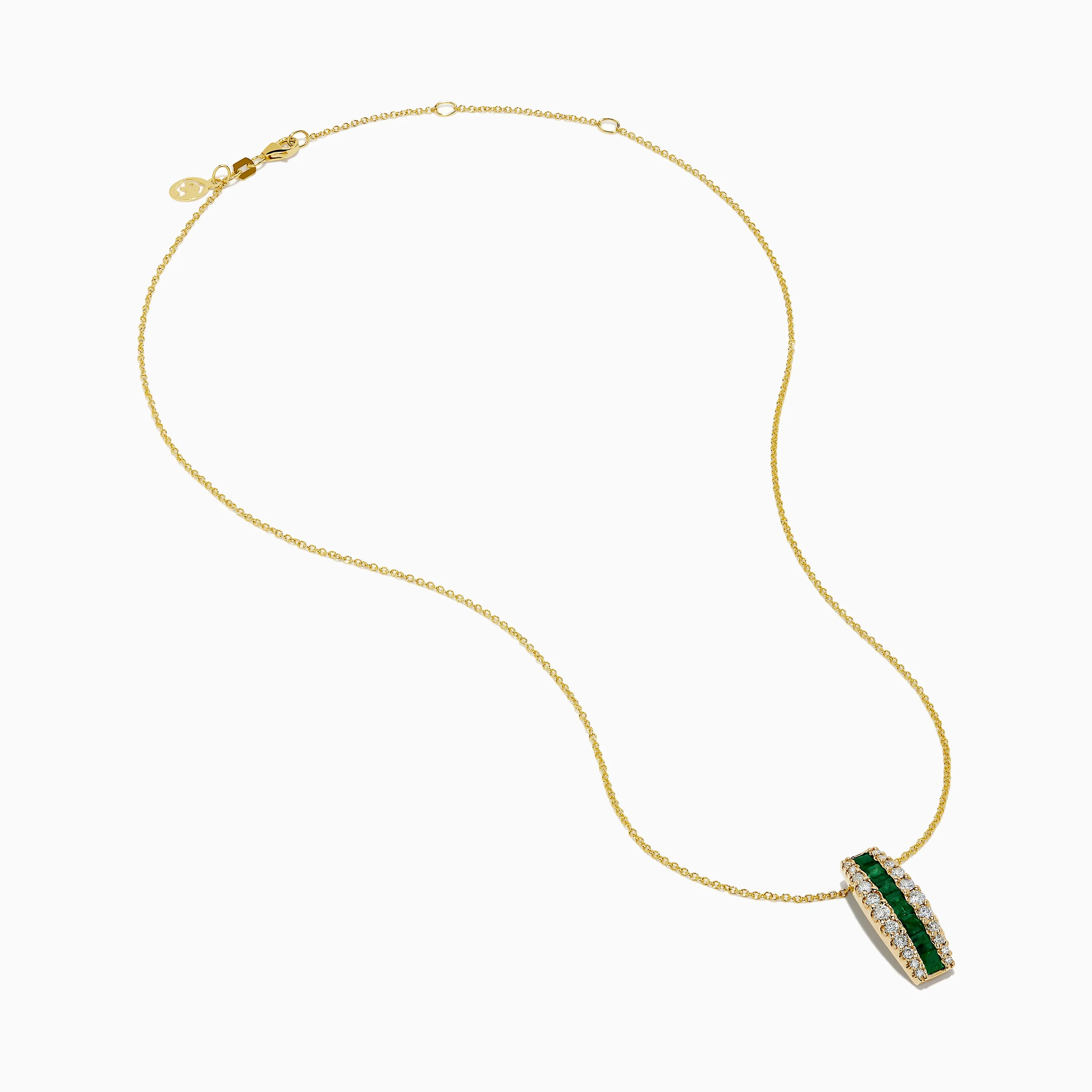 14K Yellow Gold Emerald and Diamond Pendant sold by Effy product image thumbnail 2