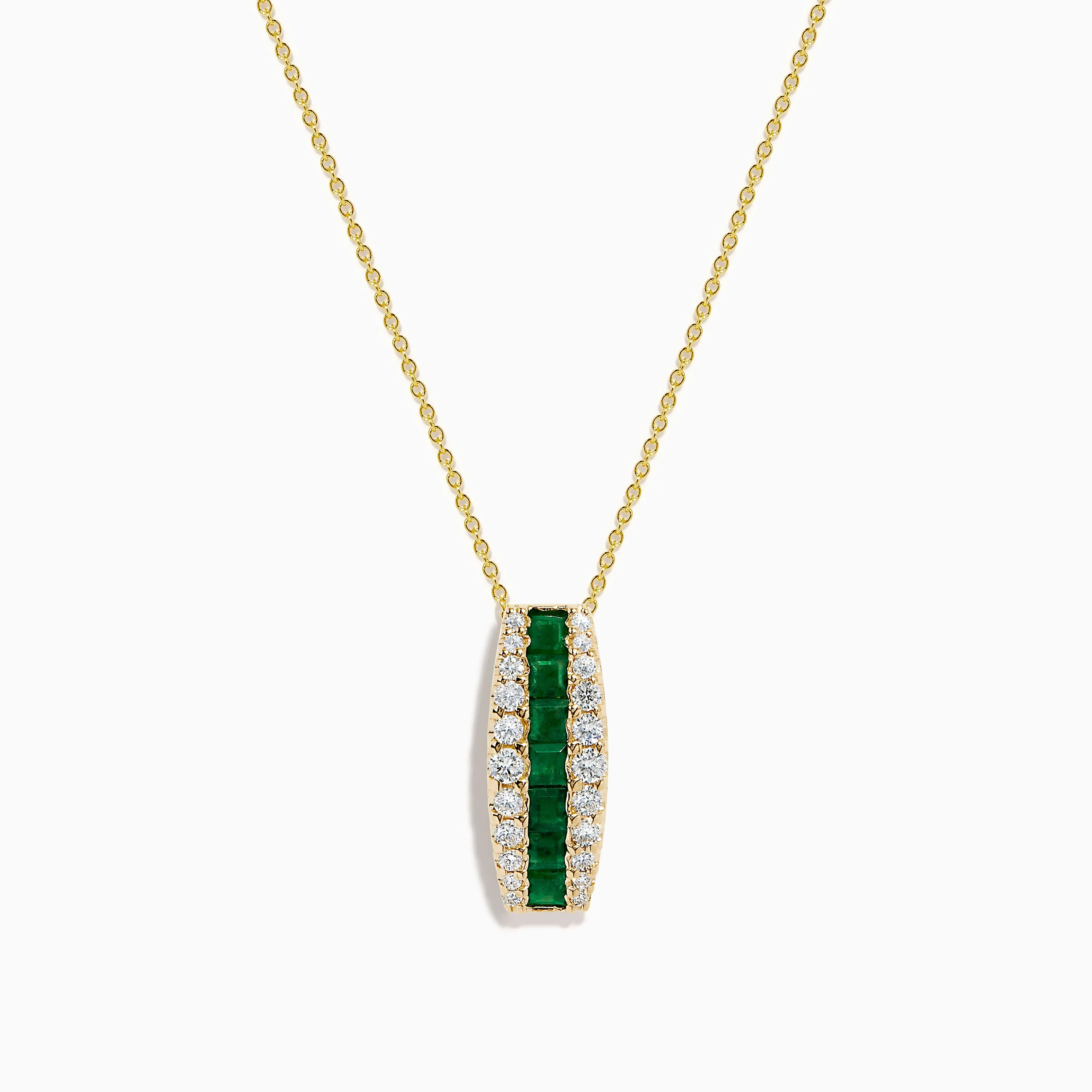 14K Yellow Gold Emerald and Diamond Pendant sold by Effy