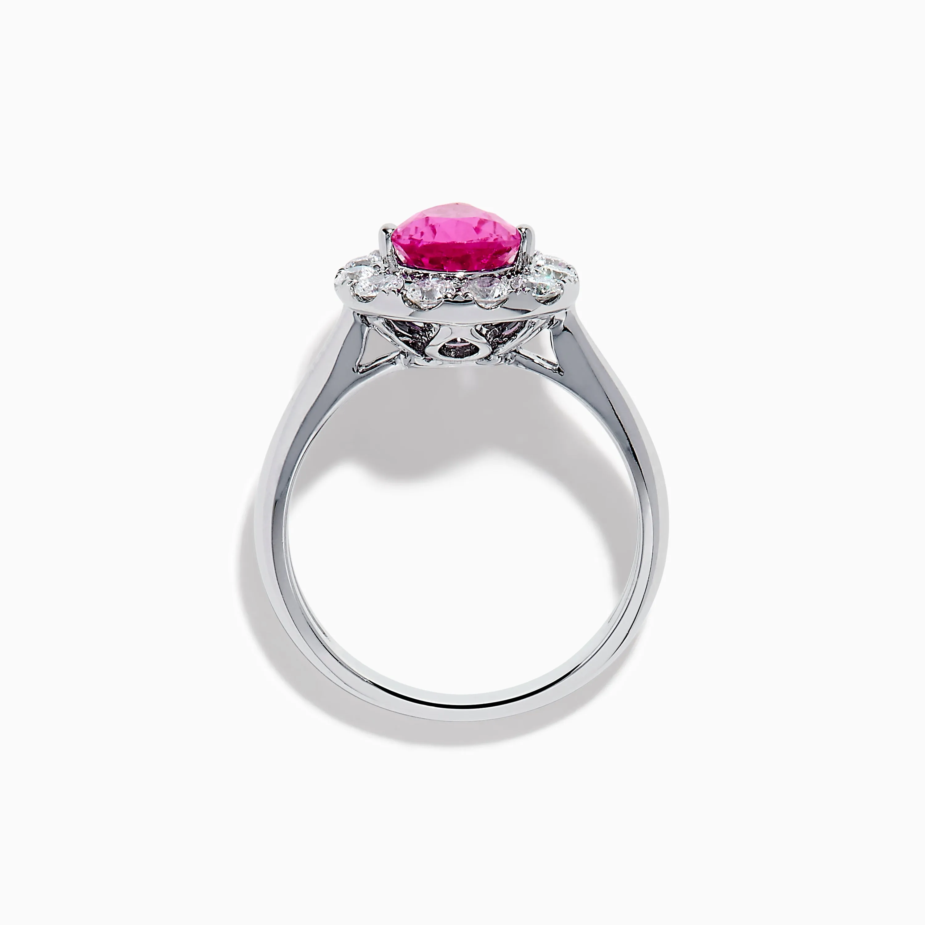 18K White Gold Pink Sapphire and Diamond Halo Ring sold by Effy product image thumbnail 3