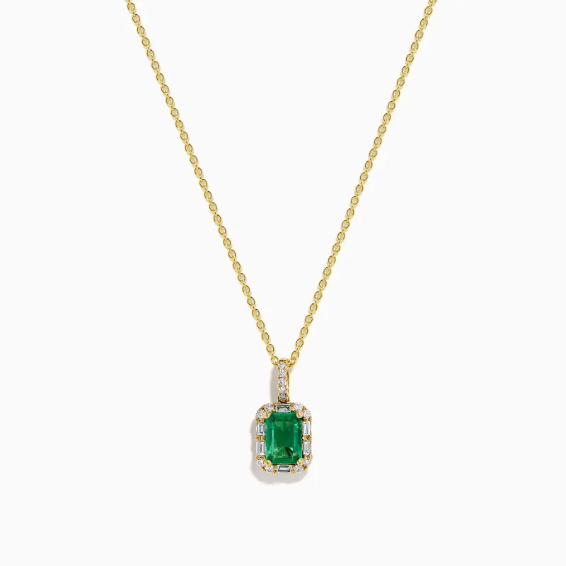 Brasilica 18K Yellow Gold Emerald and Diamond Pendant sold by Effy