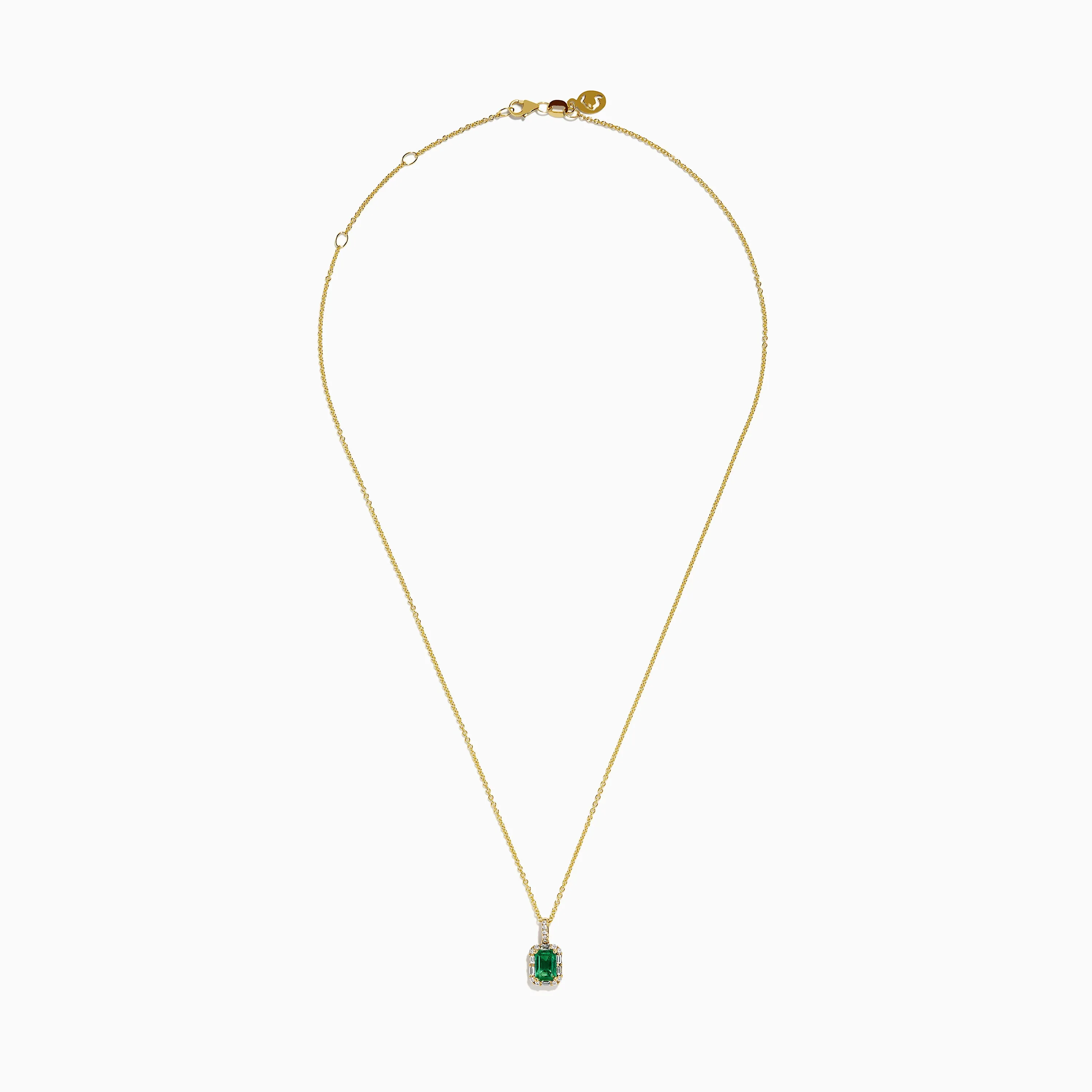 Brasilica 18K Yellow Gold Emerald and Diamond Pendant sold by Effy product image thumbnail 3