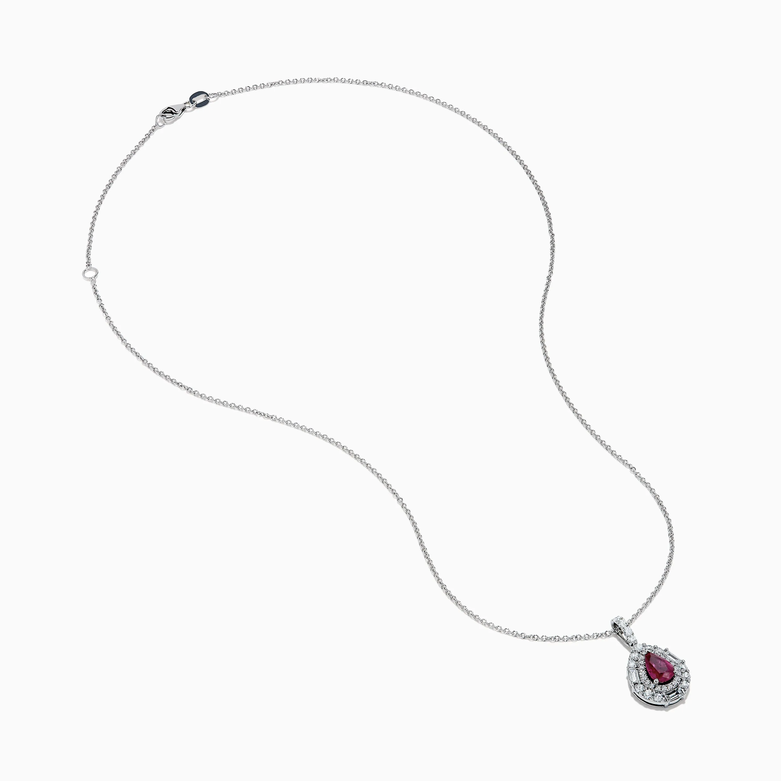 18K White Gold Pink Sapphire and Diamond Pendant sold by Effy product image thumbnail 2