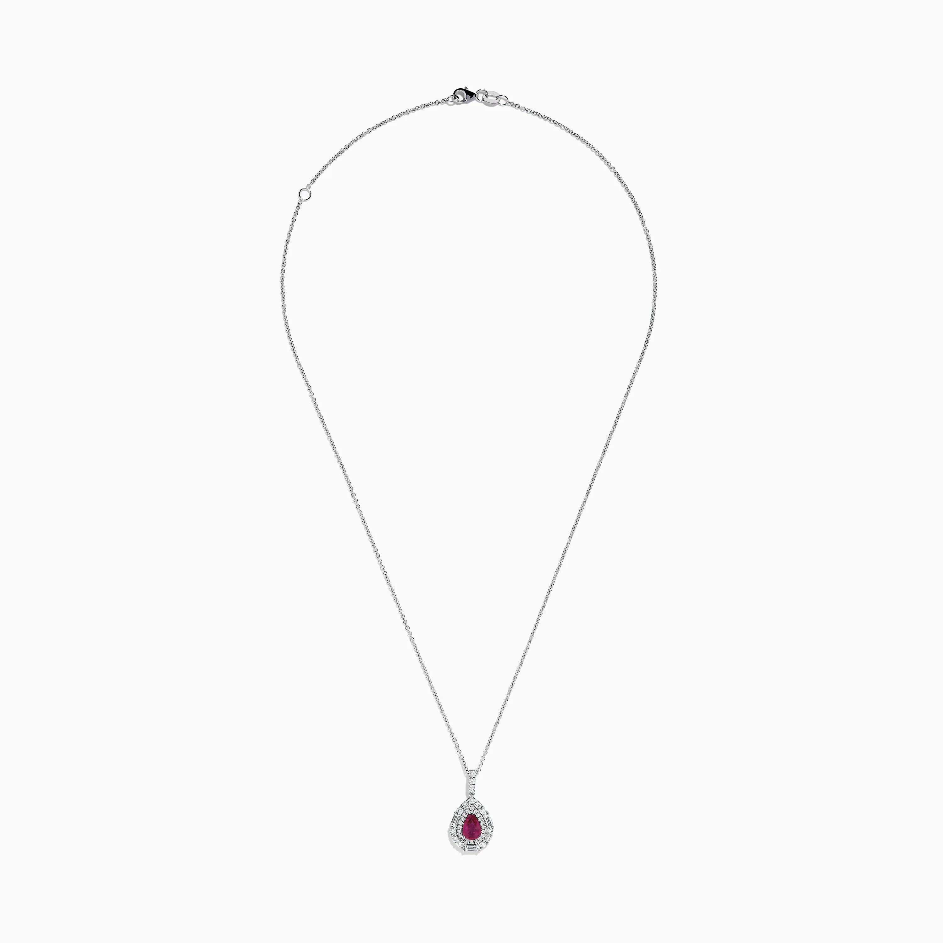 18K White Gold Pink Sapphire and Diamond Pendant sold by Effy product image thumbnail 3