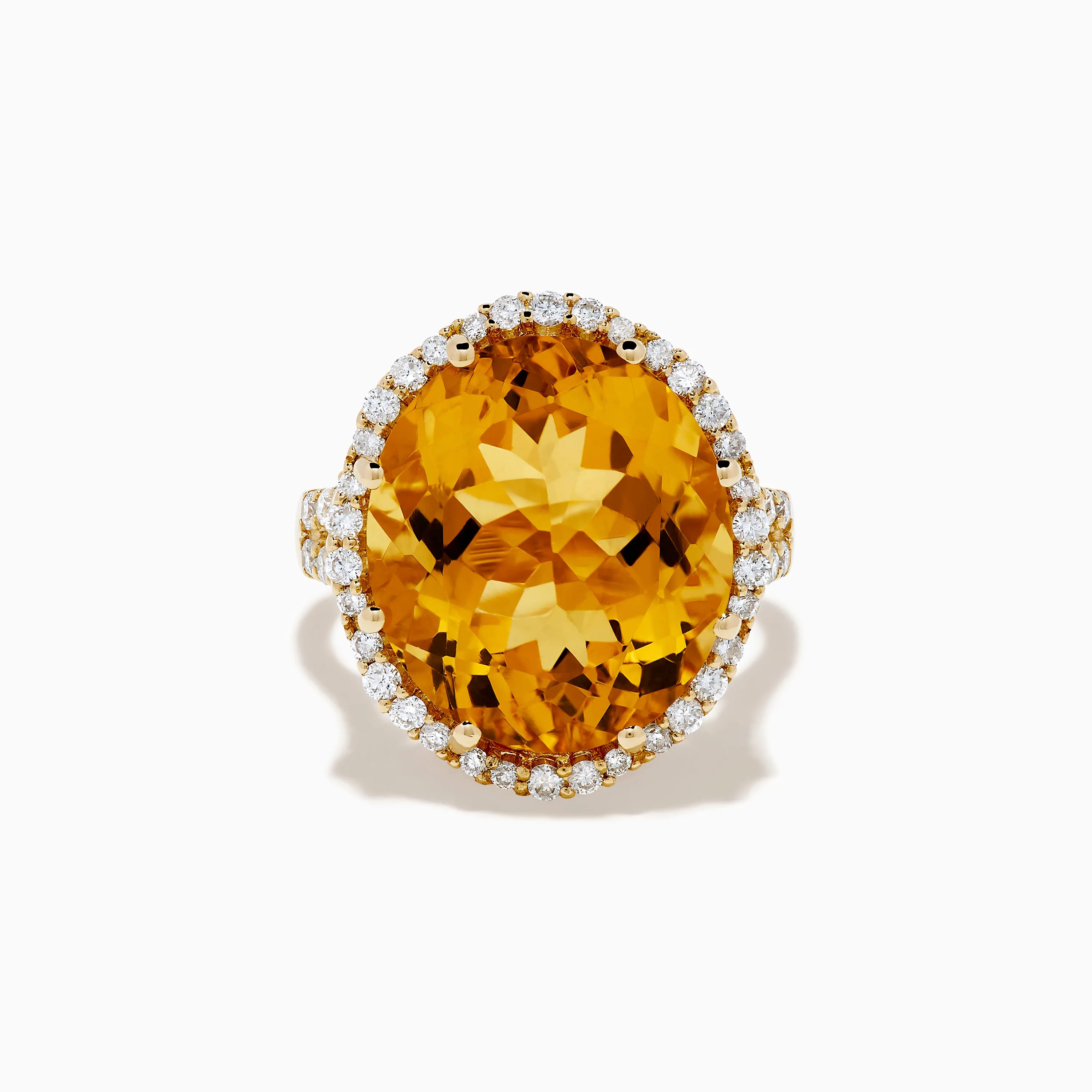 Sunset 14K Yellow Gold Citrine and Diamond Halo Ring sold by Effy