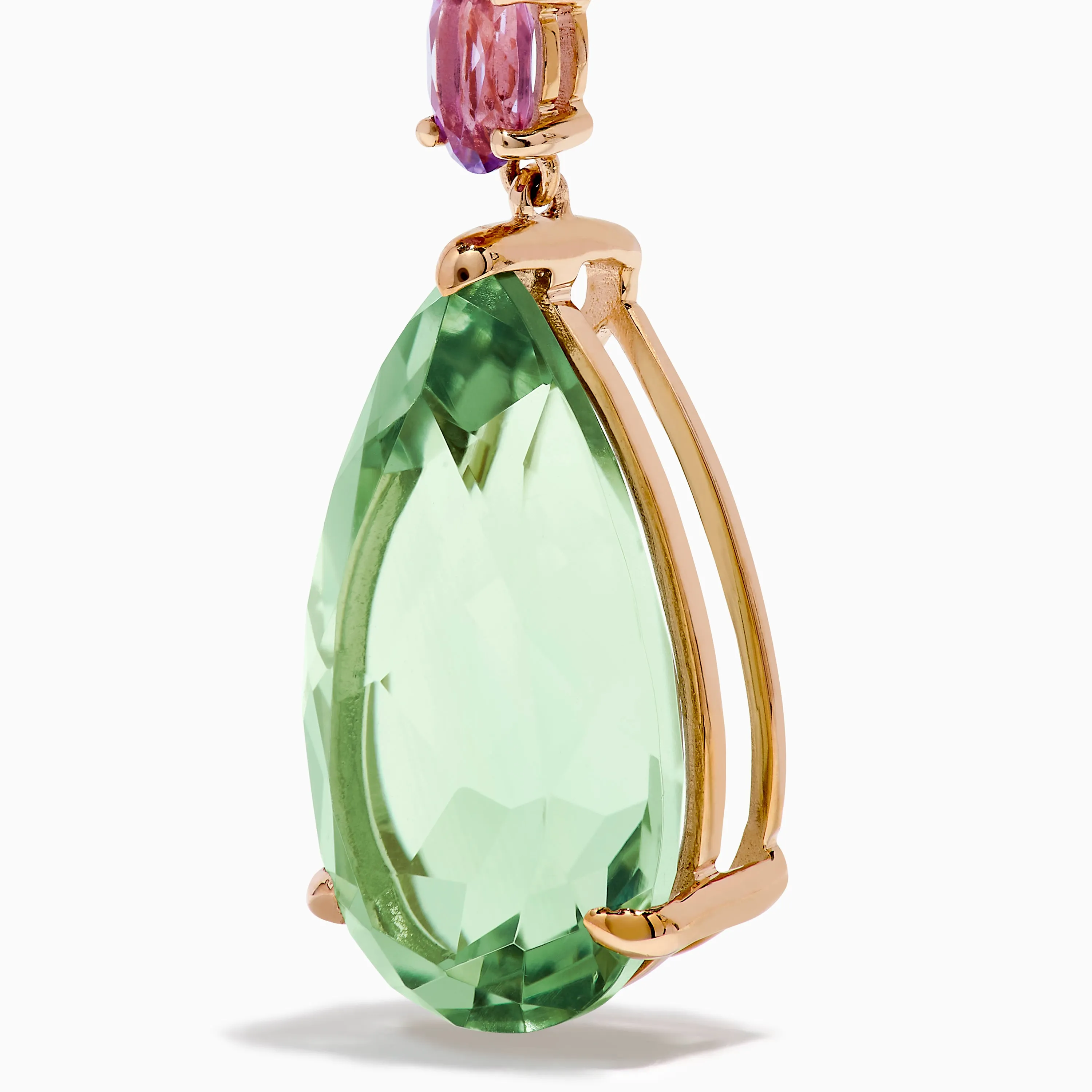 14K Rose Gold Blue Topaz Pink and Green Amethyst Drop Earrings sold by Effy product image thumbnail 2