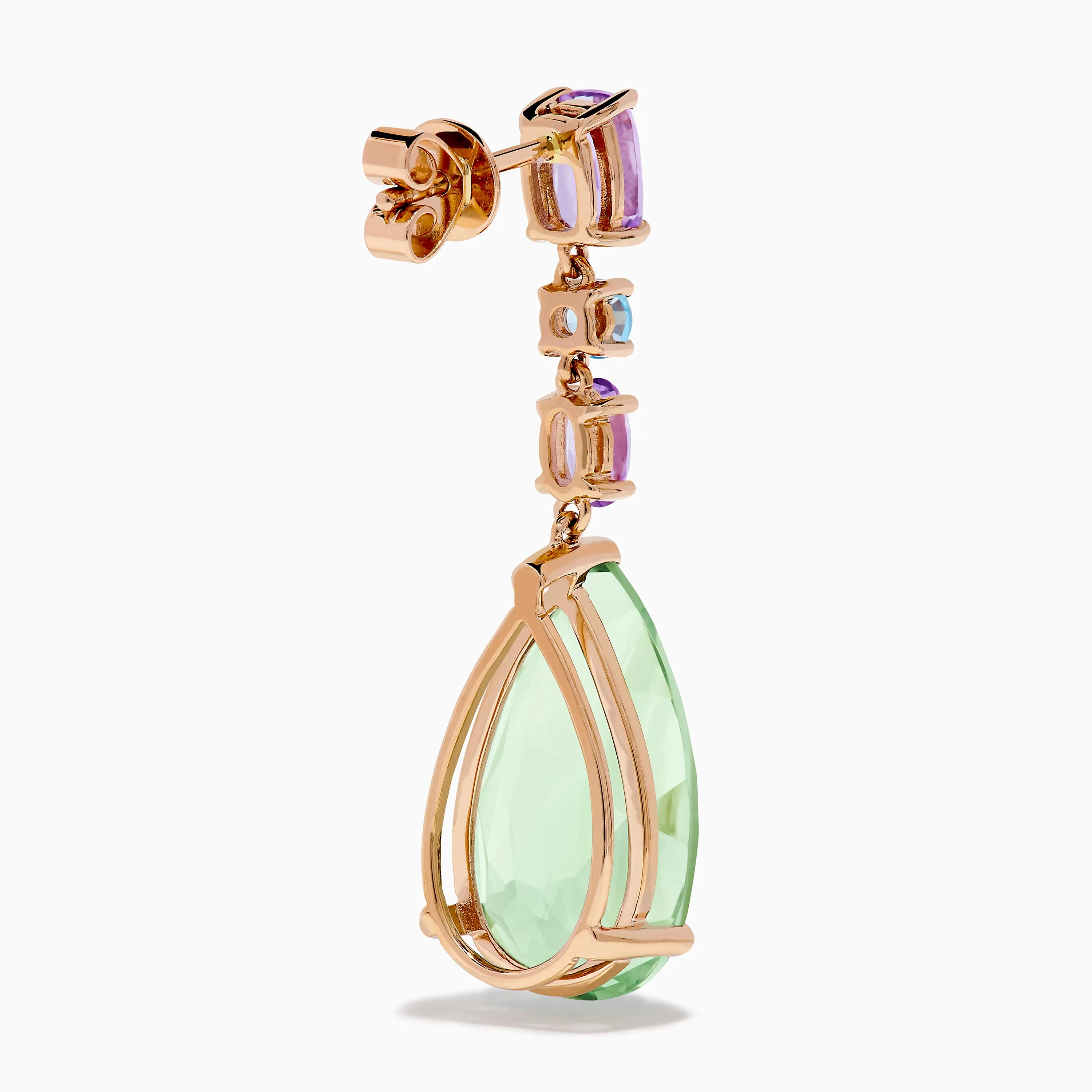 14K Rose Gold Blue Topaz Pink and Green Amethyst Drop Earrings sold by Effy product image thumbnail 4