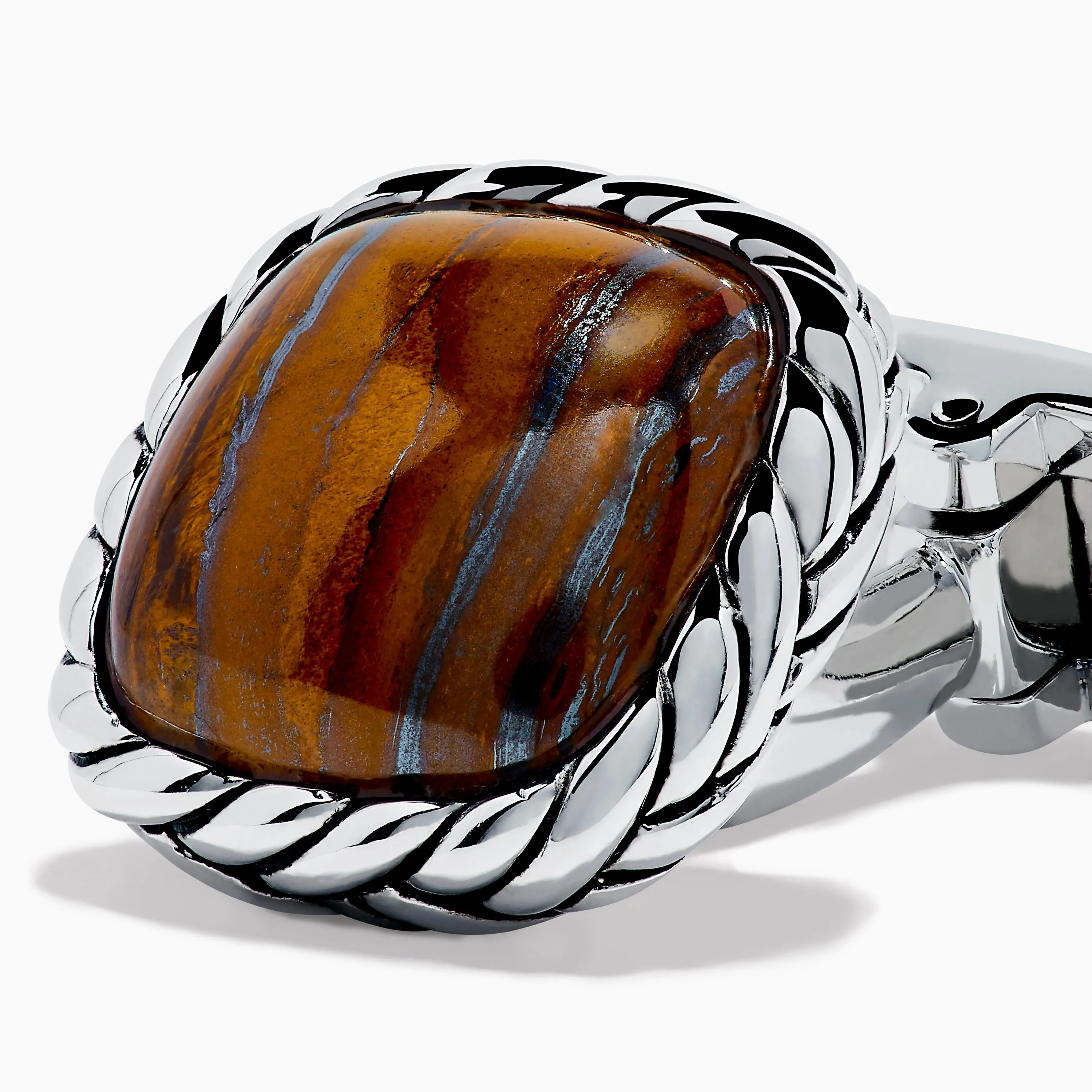 Men's 925 Sterling Silver Tiger Eye Cuff Links sold by Effy product image thumbnail 2