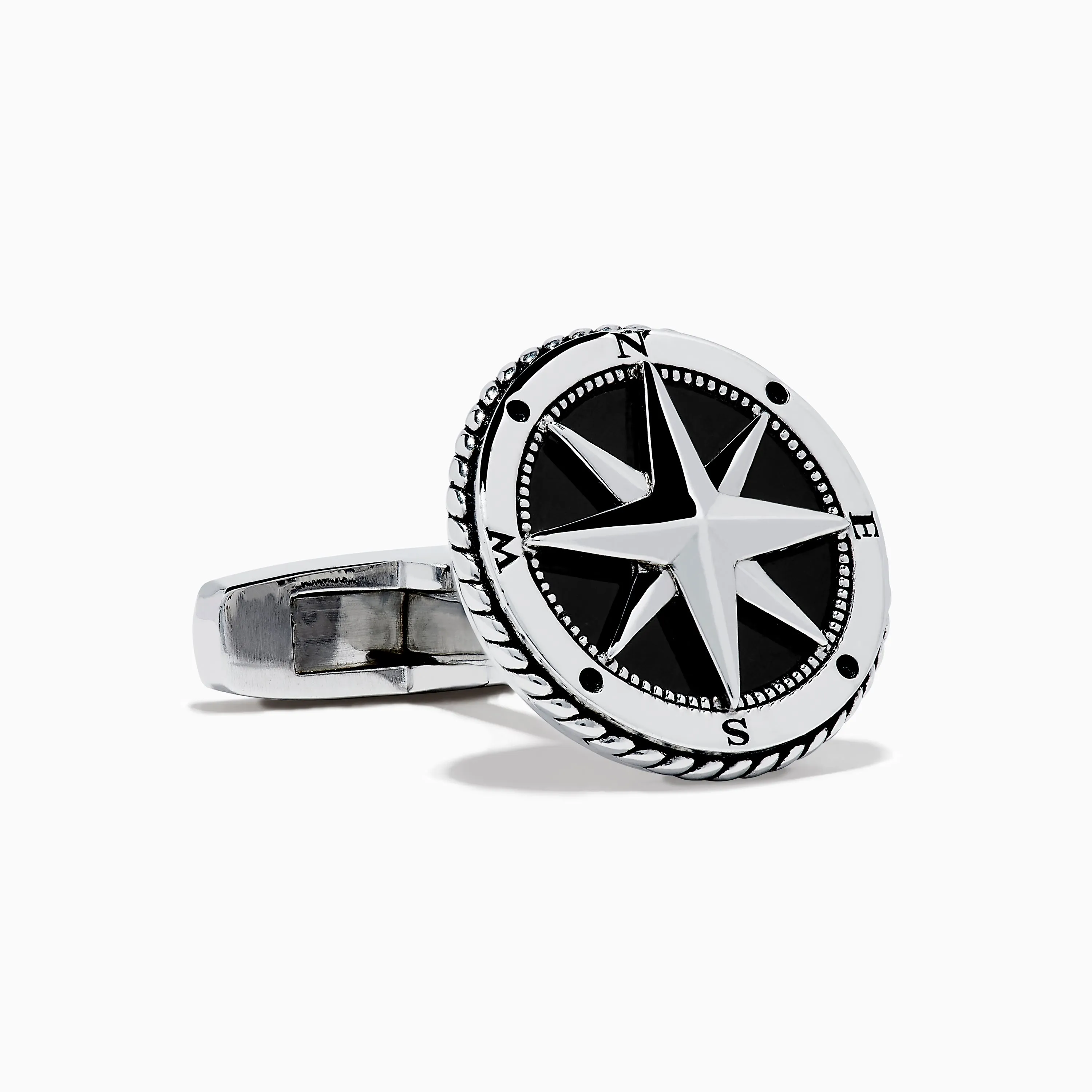 Men's 925 Sterling Silver Onyx Compass Cuff Links sold by Effy product image thumbnail 3