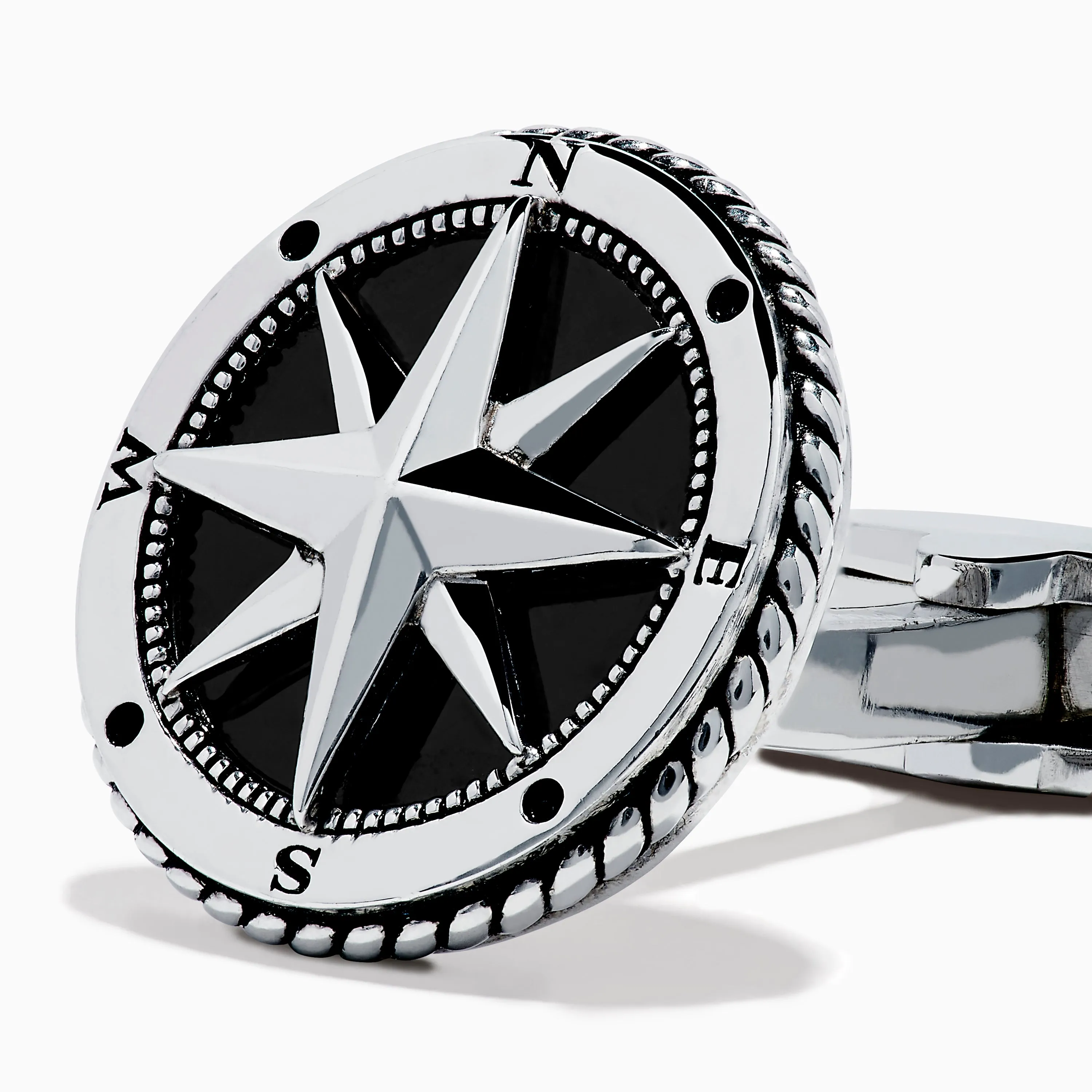 Men's 925 Sterling Silver Onyx Compass Cuff Links sold by Effy product image thumbnail 2