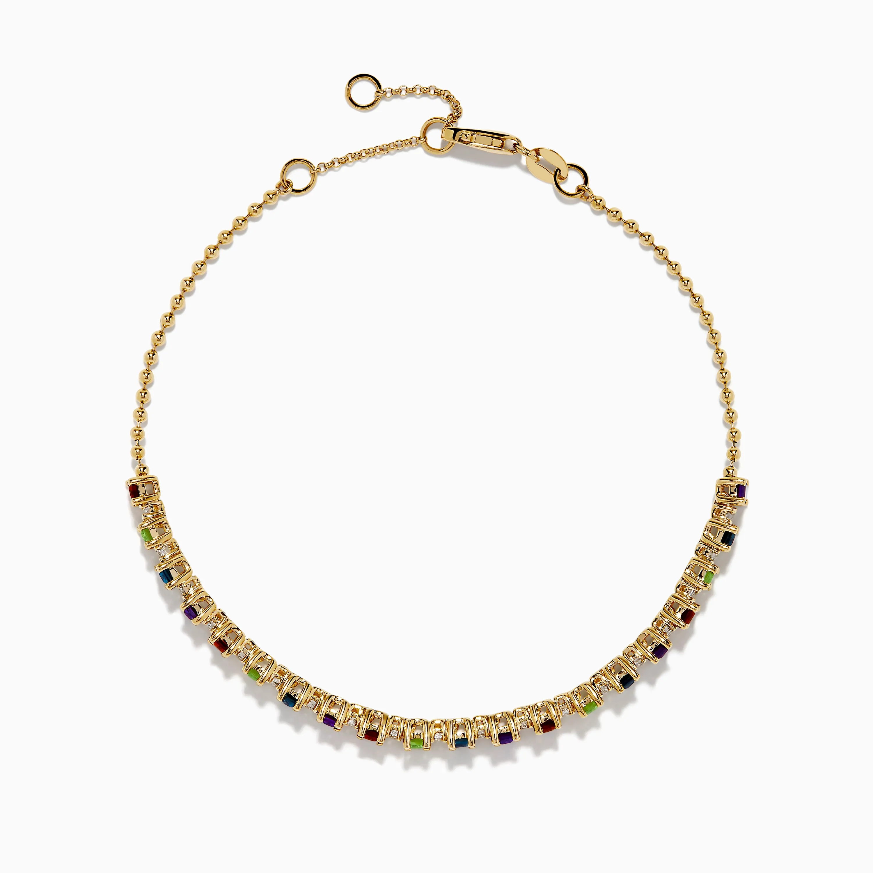 Mosaic 14K Yellow Gold Multi Color Gemstone Beaded Chain Bracelet sold by Effy product image thumbnail 3
