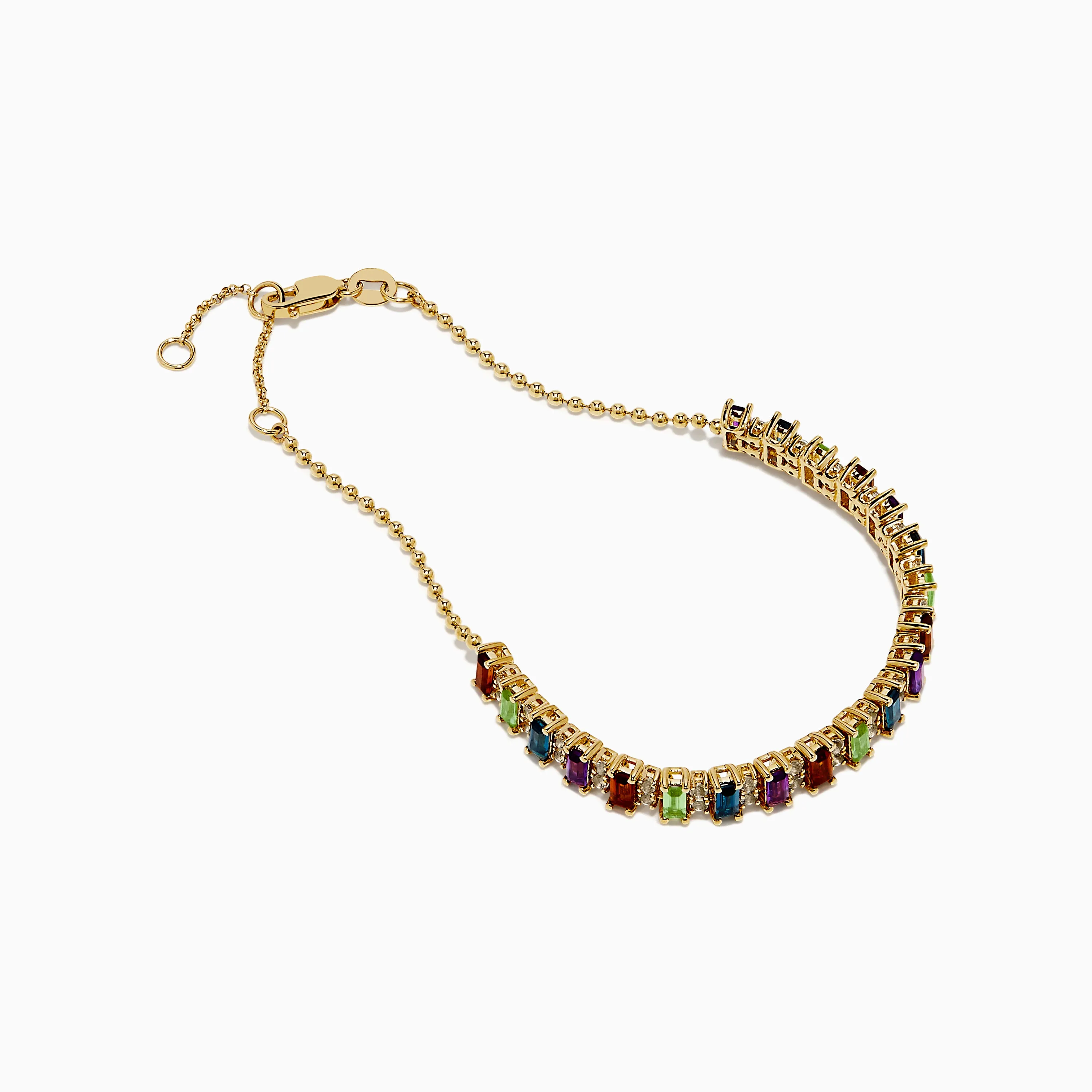 Mosaic 14K Yellow Gold Multi Color Gemstone Beaded Chain Bracelet sold by Effy product image thumbnail 2