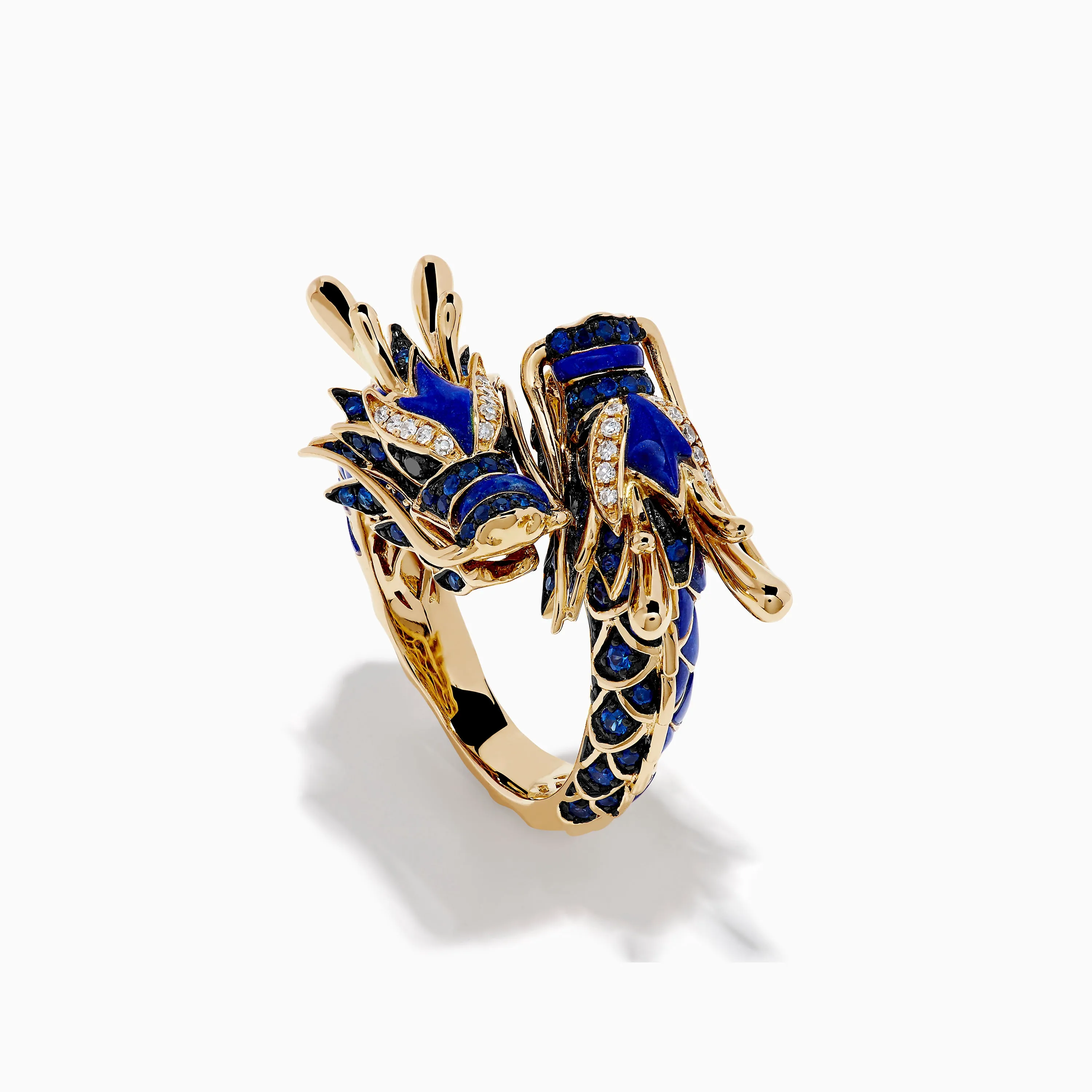 Safari 14K Yellow Gold Diamond, Lapis and Sapphire Dragon Ring sold by Effy product image thumbnail 4