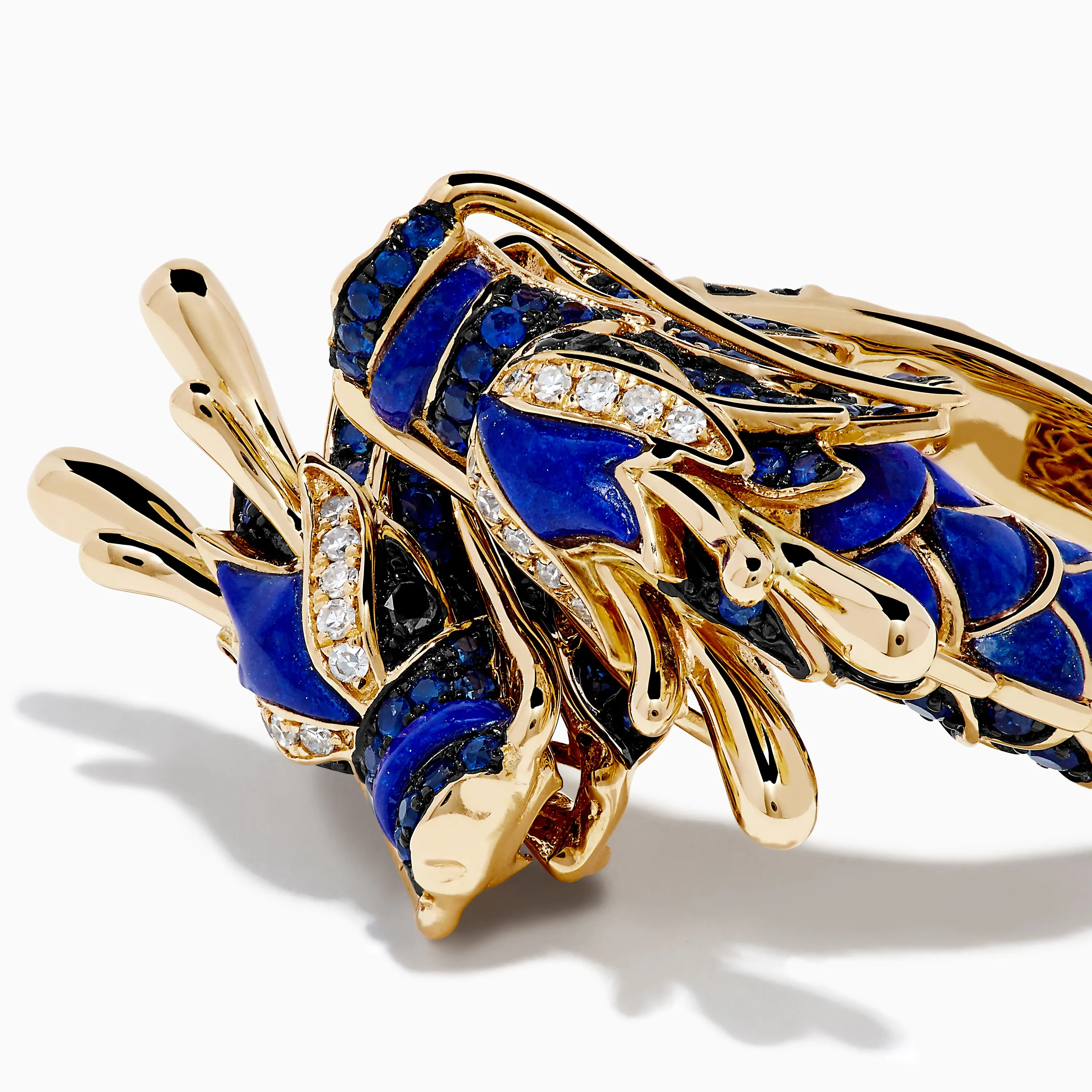 Safari 14K Yellow Gold Diamond, Lapis and Sapphire Dragon Ring sold by Effy product image thumbnail 2