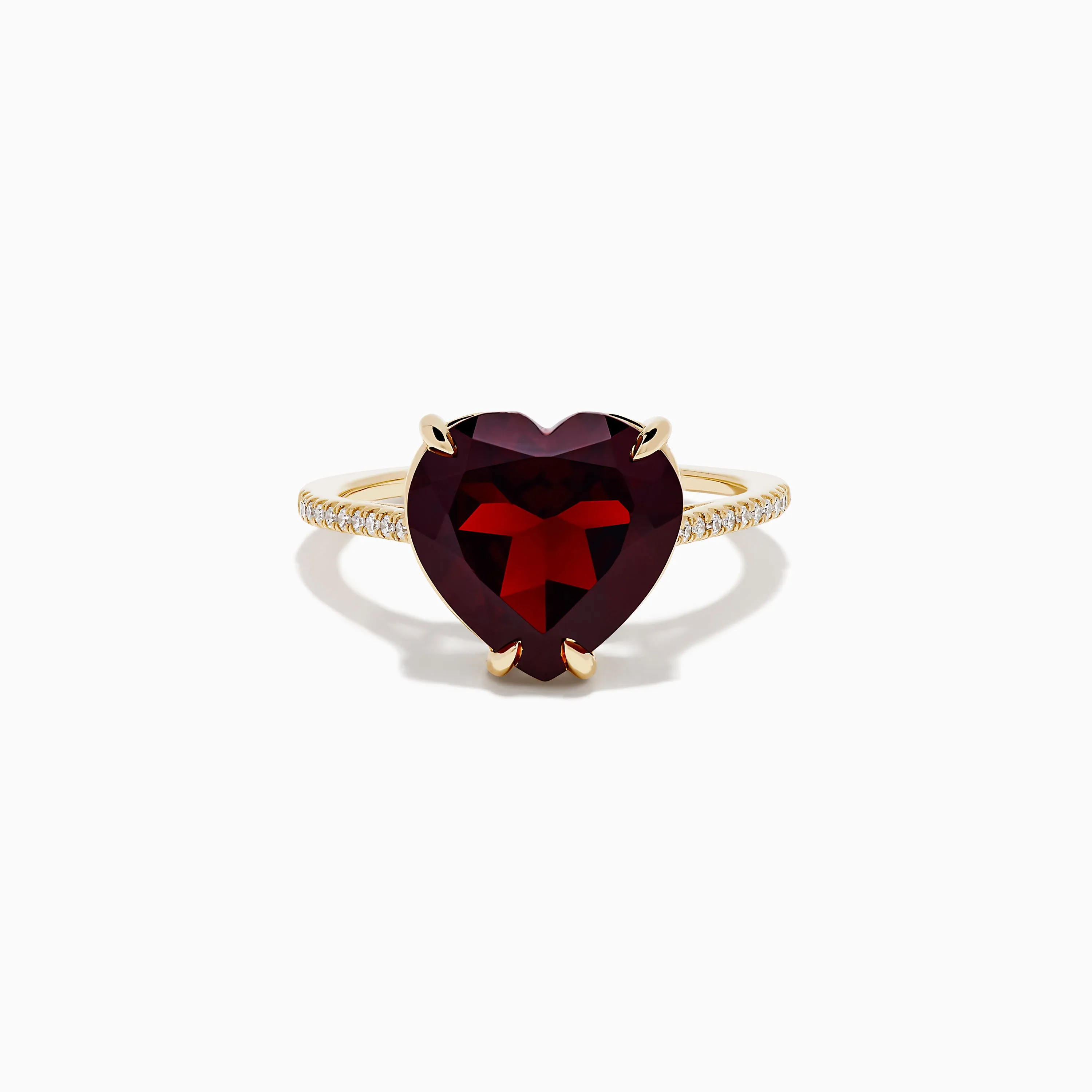 Bordeaux 14K Yellow Gold Garnet and Diamond Heart Ring sold by Effy
