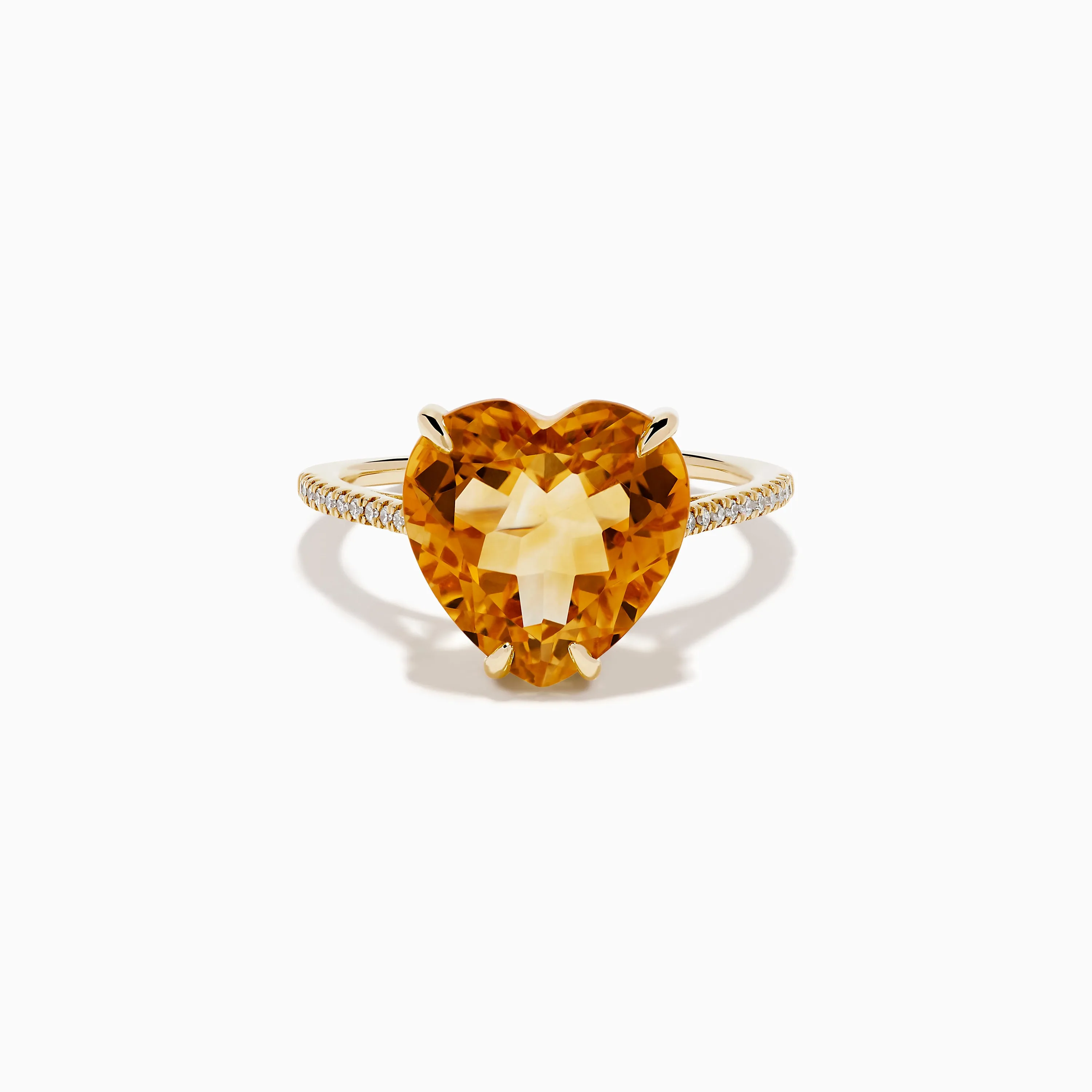 Sunset 14K Yellow Gold Citrine and Diamond Heart Ring sold by Effy