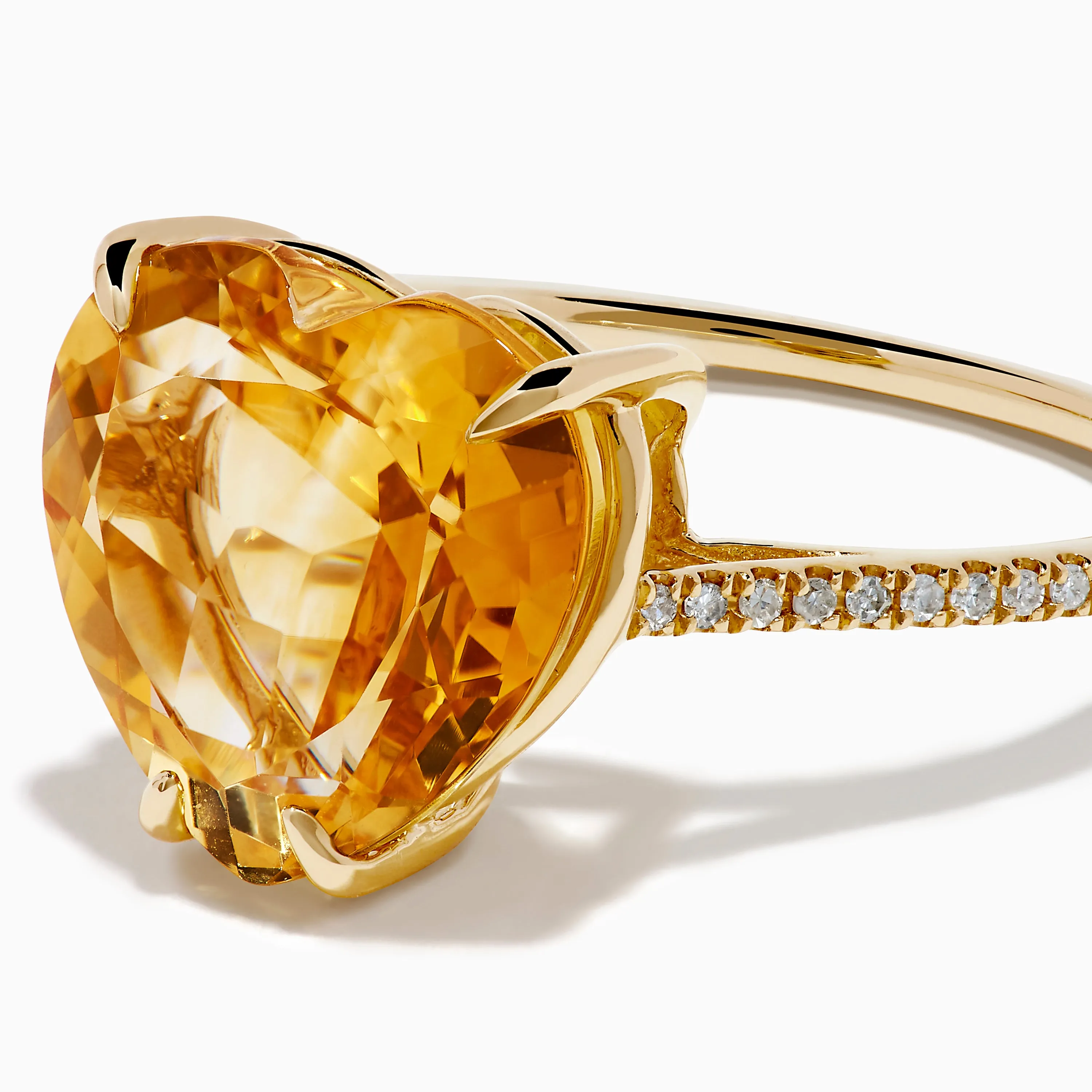 Sunset 14K Yellow Gold Citrine and Diamond Heart Ring sold by Effy product image thumbnail 2