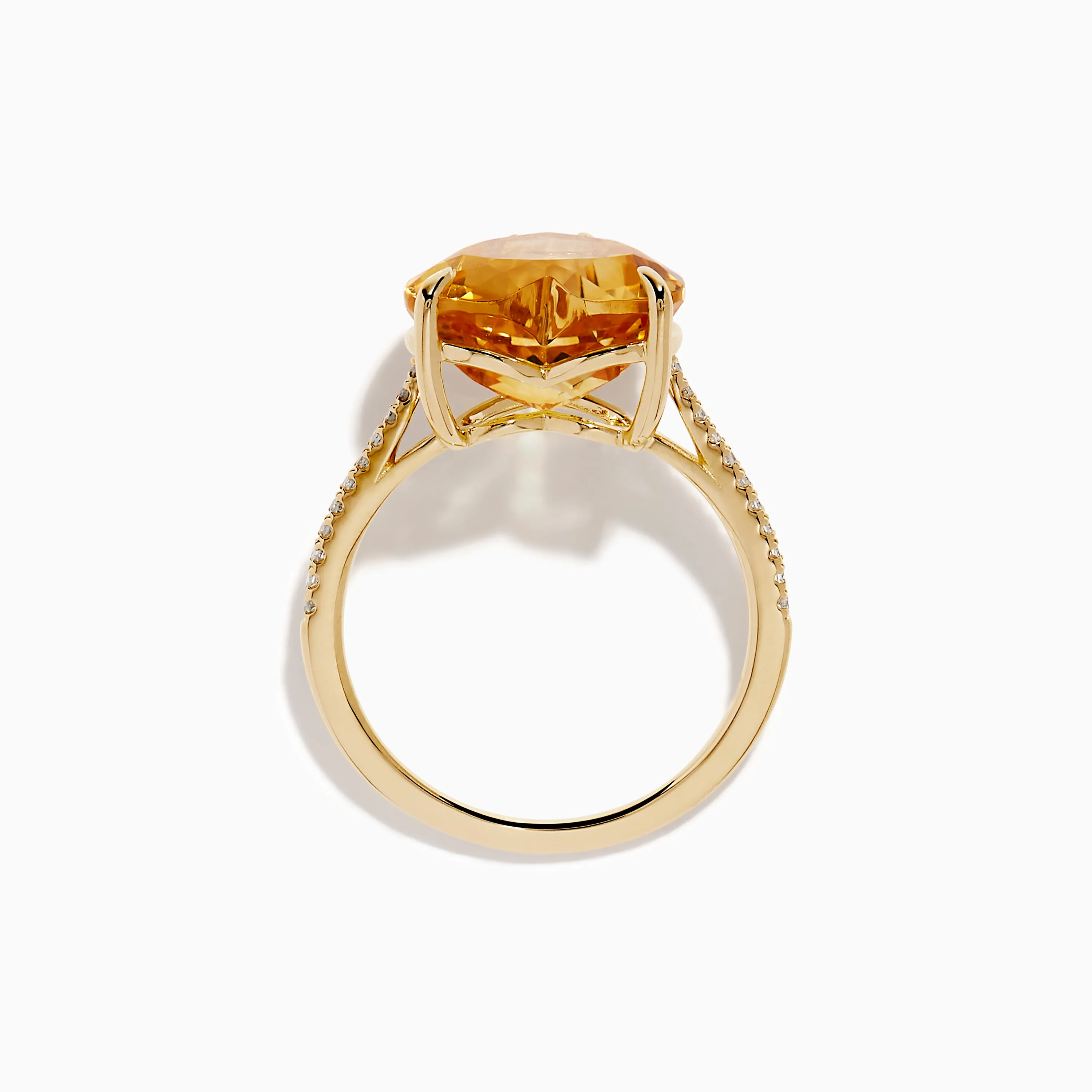 Sunset 14K Yellow Gold Citrine and Diamond Heart Ring sold by Effy product image thumbnail 3