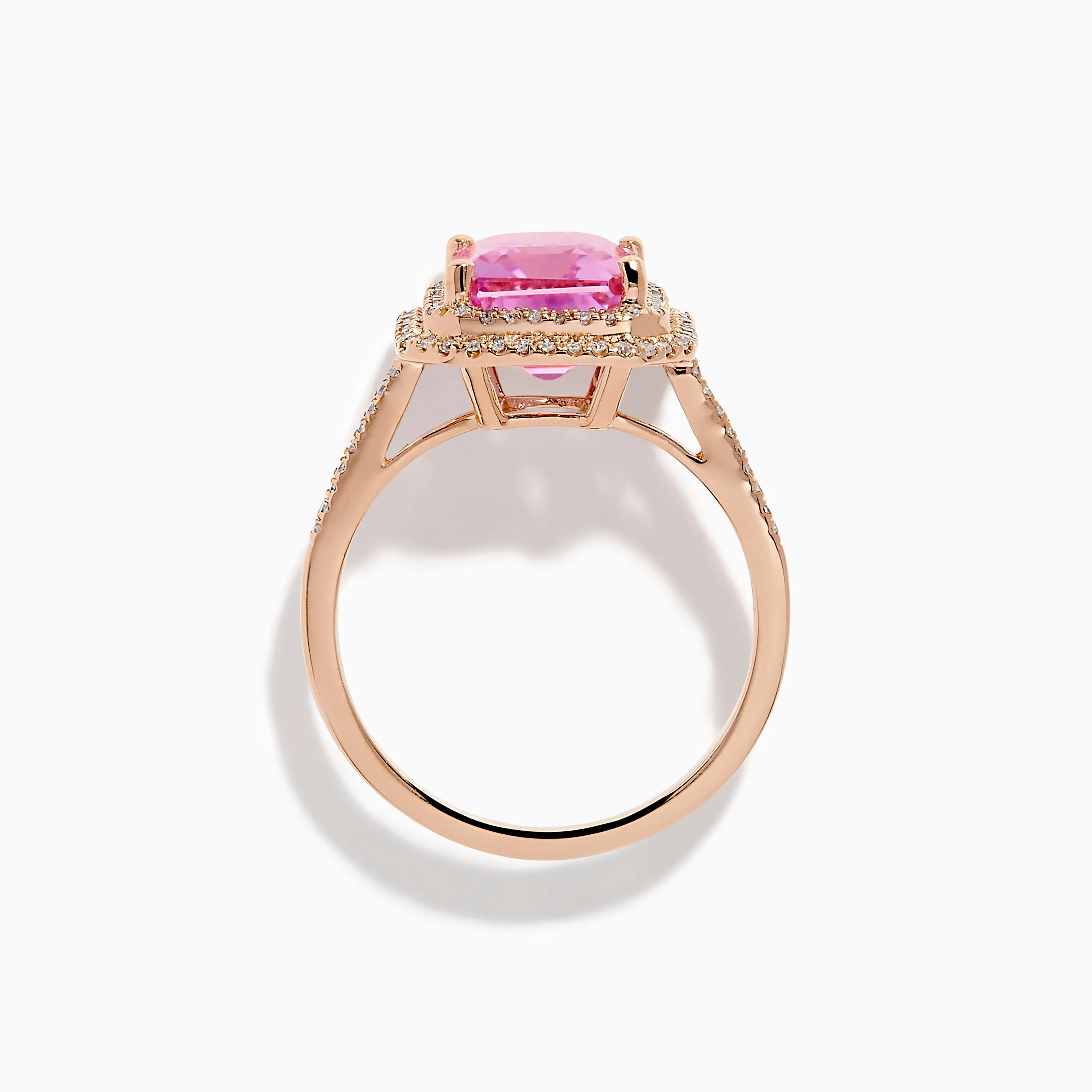 14K Rose Gold Kunzite and Diamond Double Halo Ring sold by Effy product image thumbnail 3