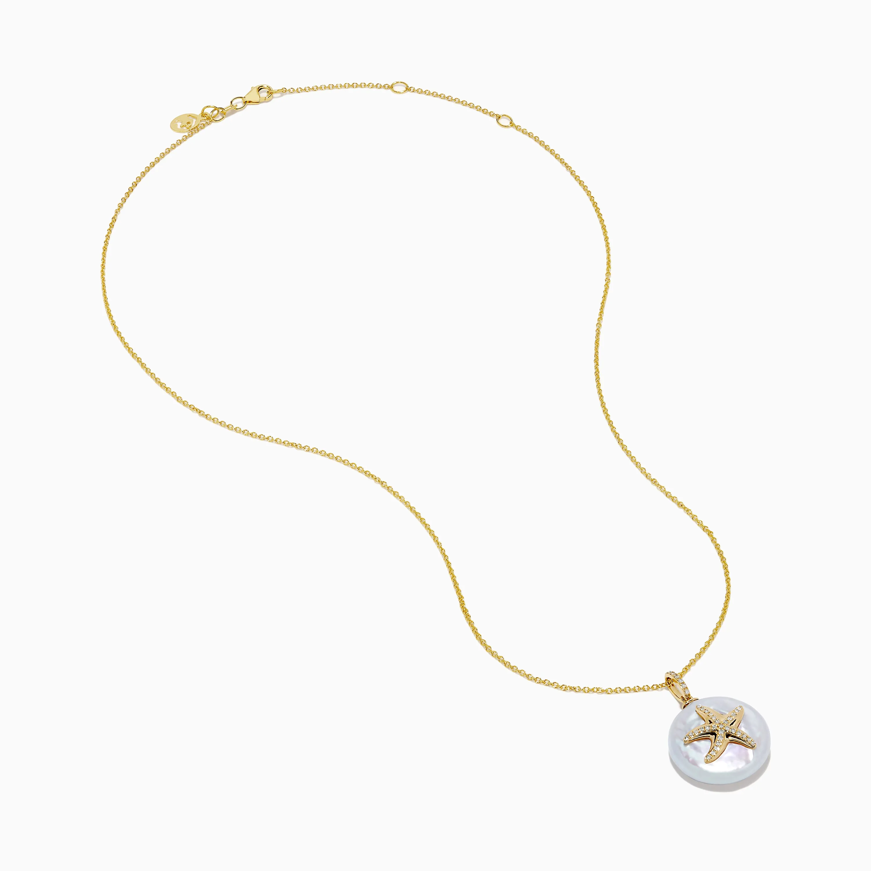14K Yellow Gold Fresh Water Pearl and Diamond Starfish Pendant sold by Effy product image thumbnail 2