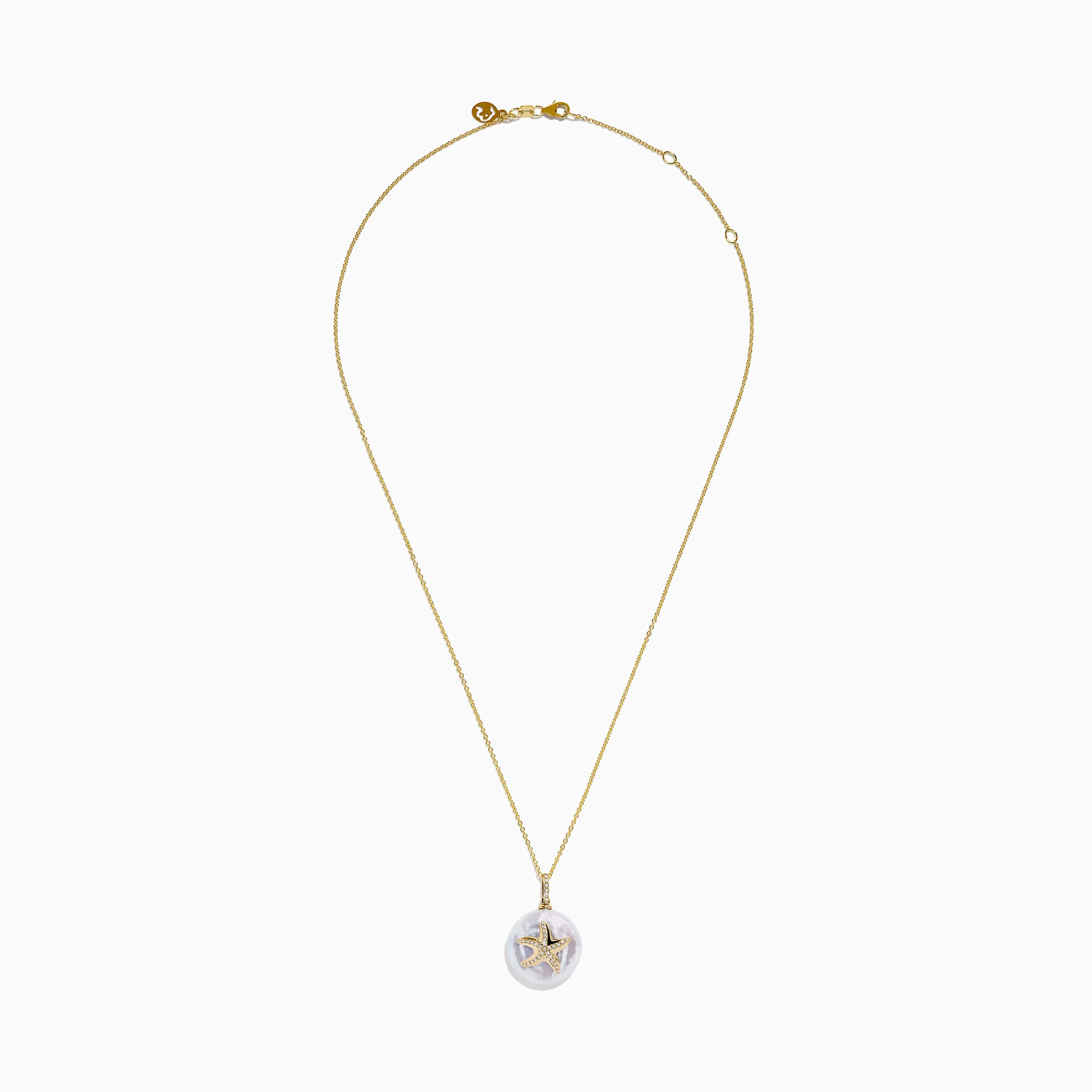 14K Yellow Gold Fresh Water Pearl and Diamond Starfish Pendant sold by Effy product image thumbnail 3